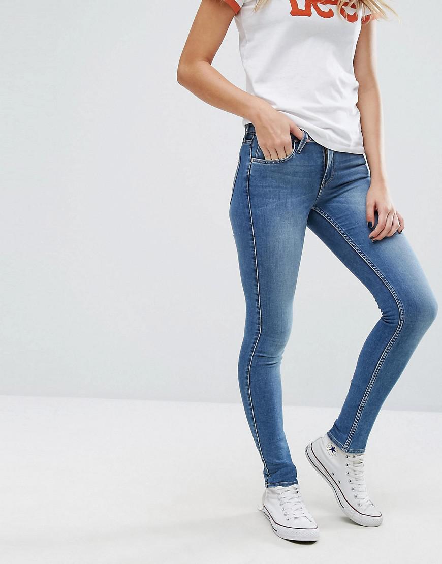 Lee Jeans Denim Jodee Mid Rise Super Skinny Jeans in Blue - Lyst