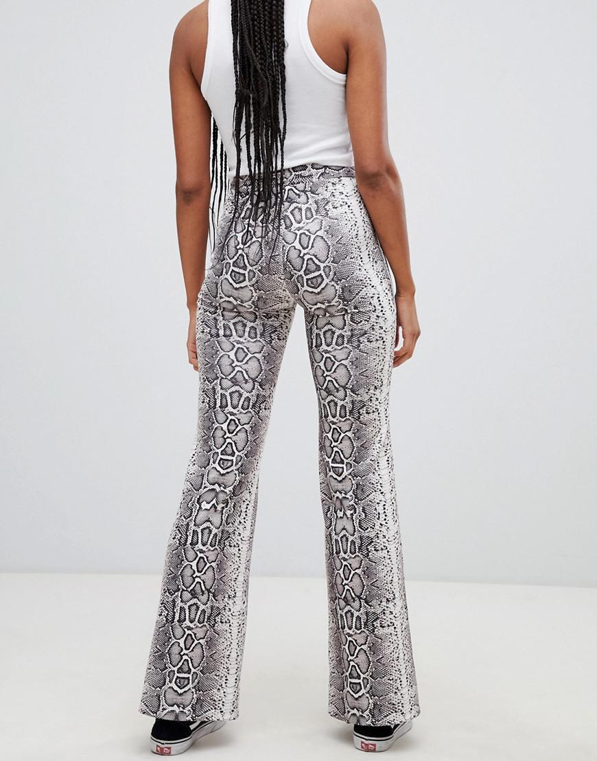 Snake print wide leg trousers Clearance