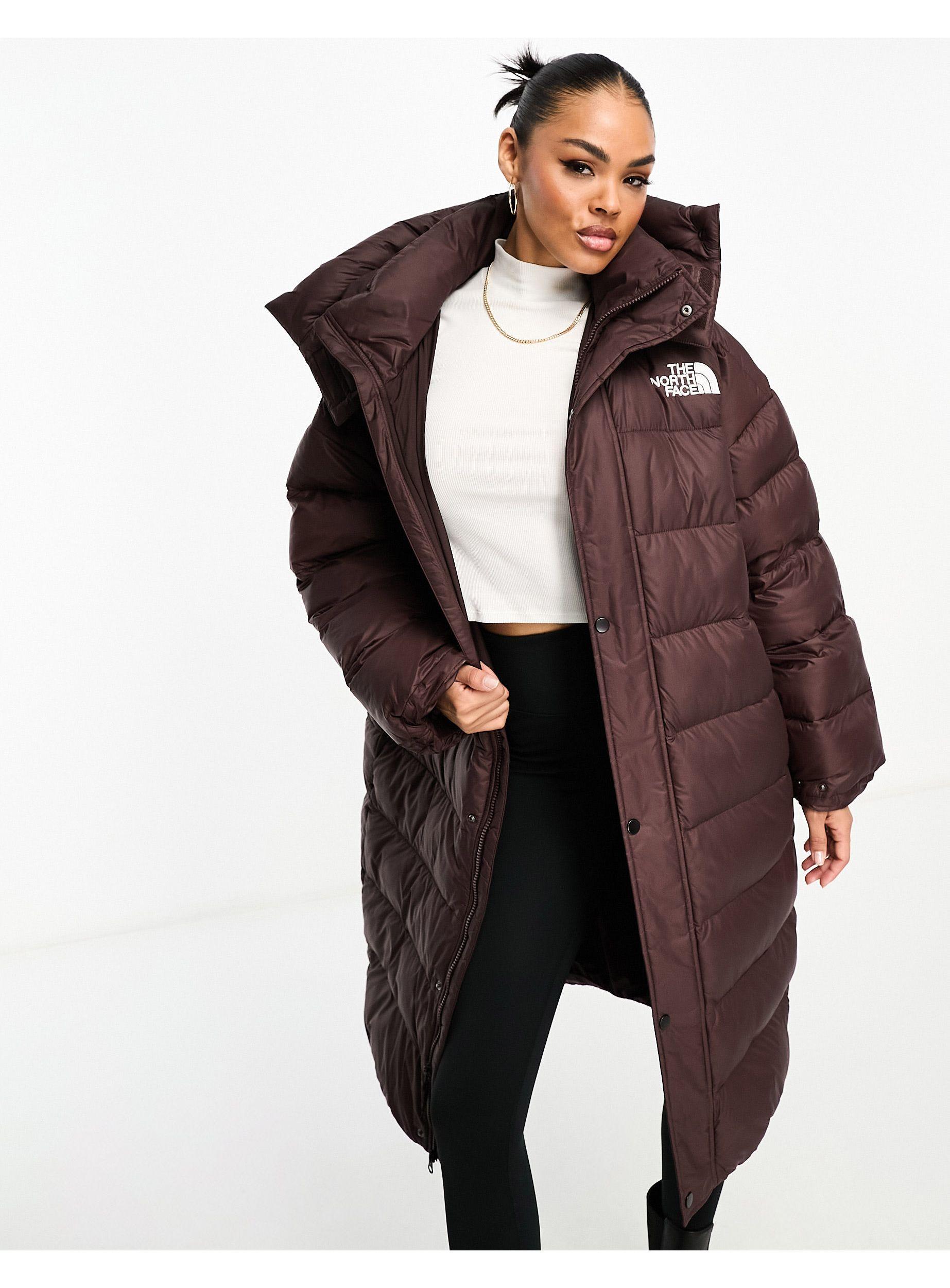 The North Face Acamarachi Oversized Long Puffer Coat in Brown | Lyst UK