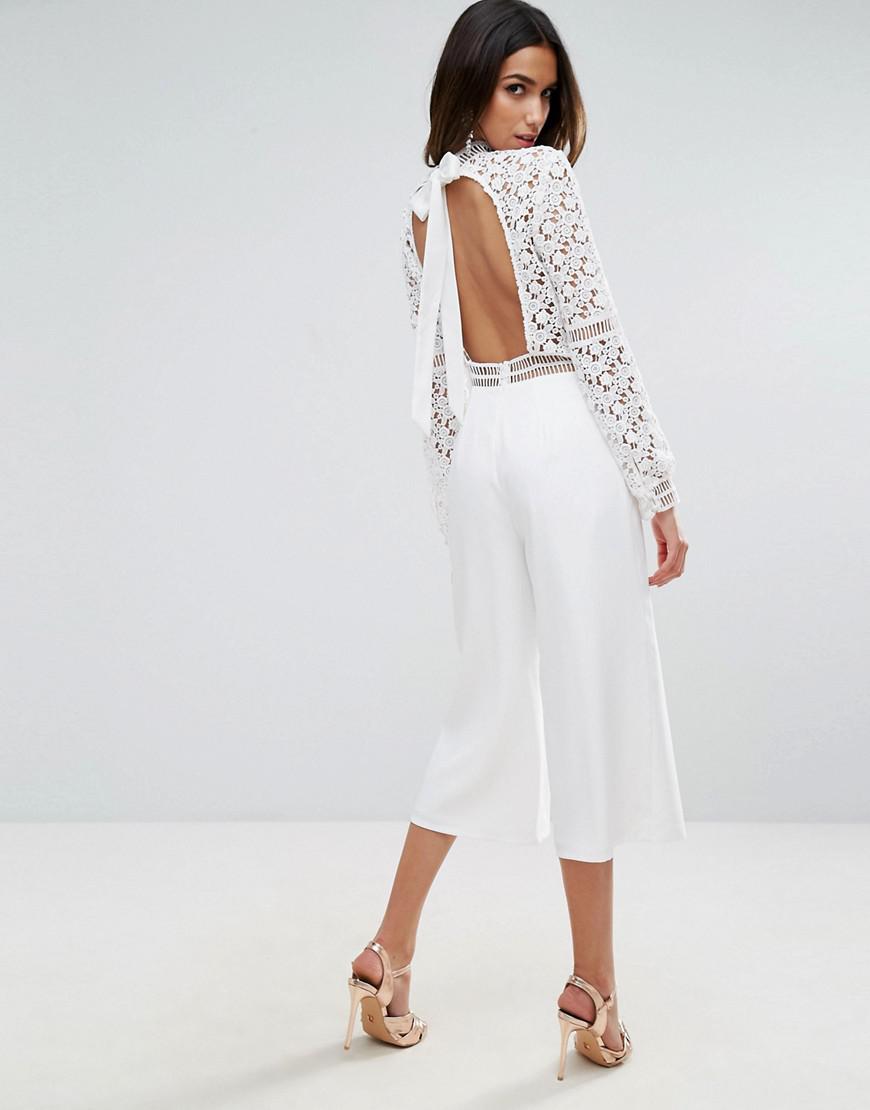 asos white lace jumpsuit