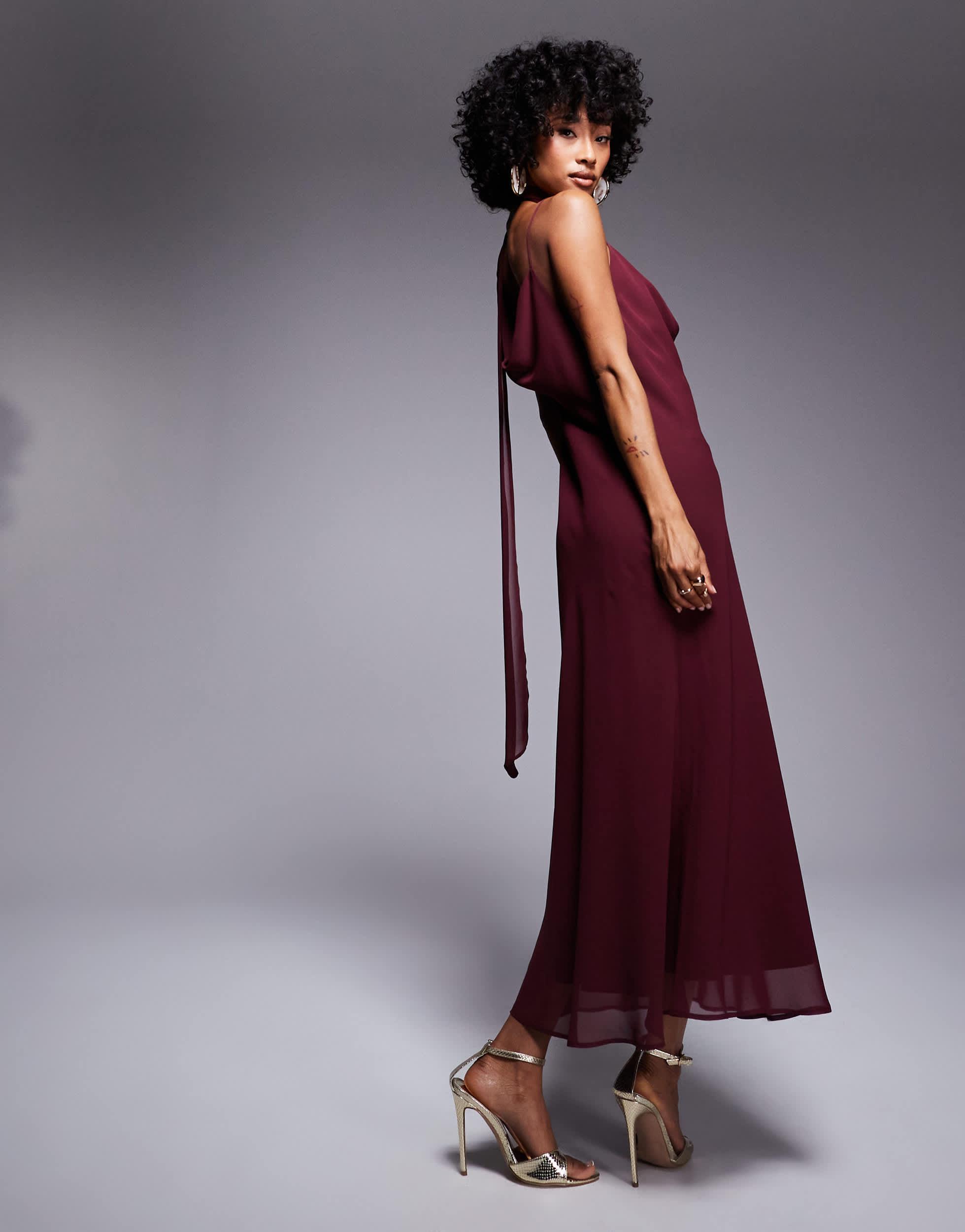 burgundy maxi dress with scarf Burgundy Velvet-Chiffon Strapless Gown with Draped Scarf – shopaleena main image 1