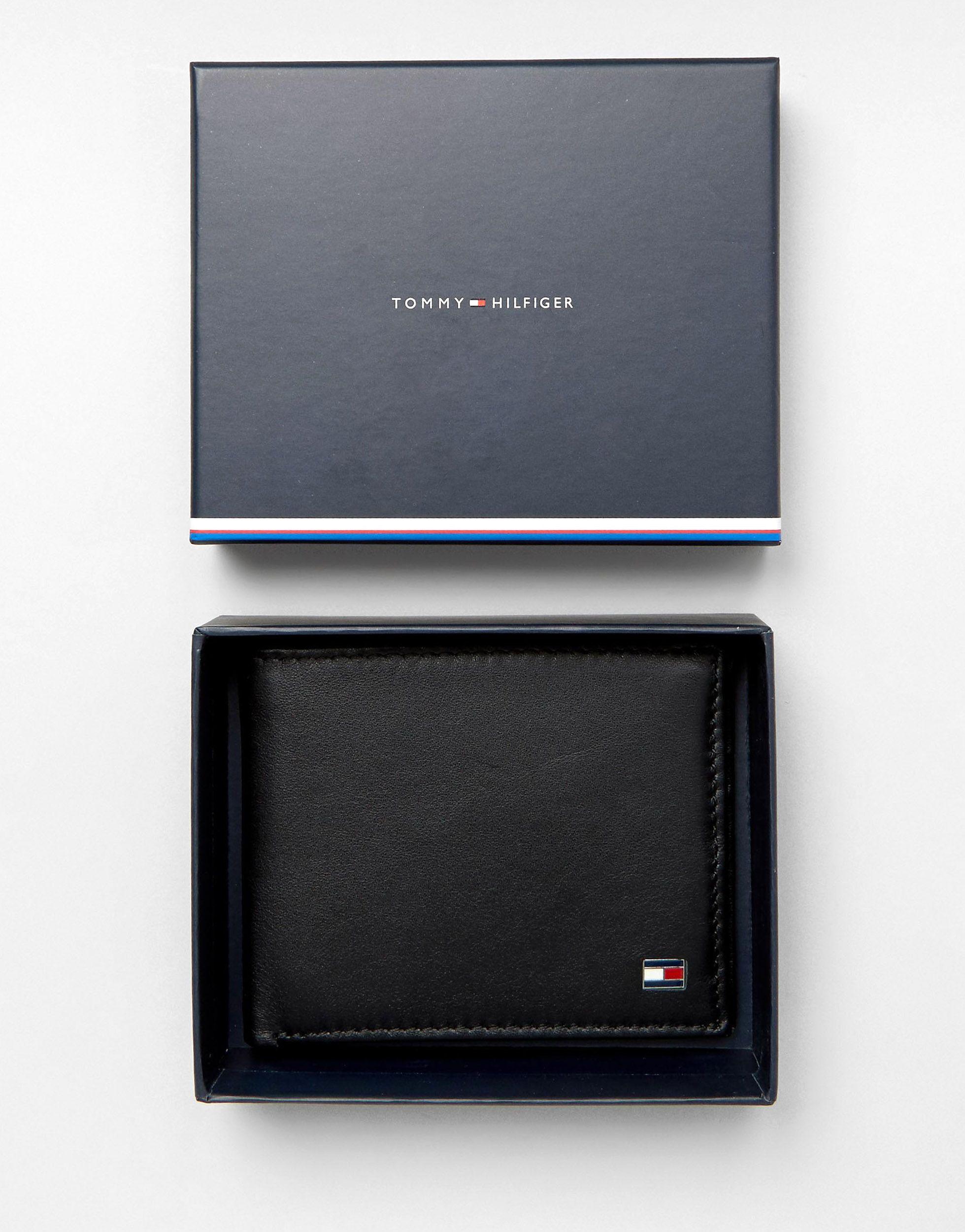 Koppeling door elkaar haspelen Rijpen Tommy Hilfiger Eton Mini Billfold Leather Wallet in Black for Men | Lyst