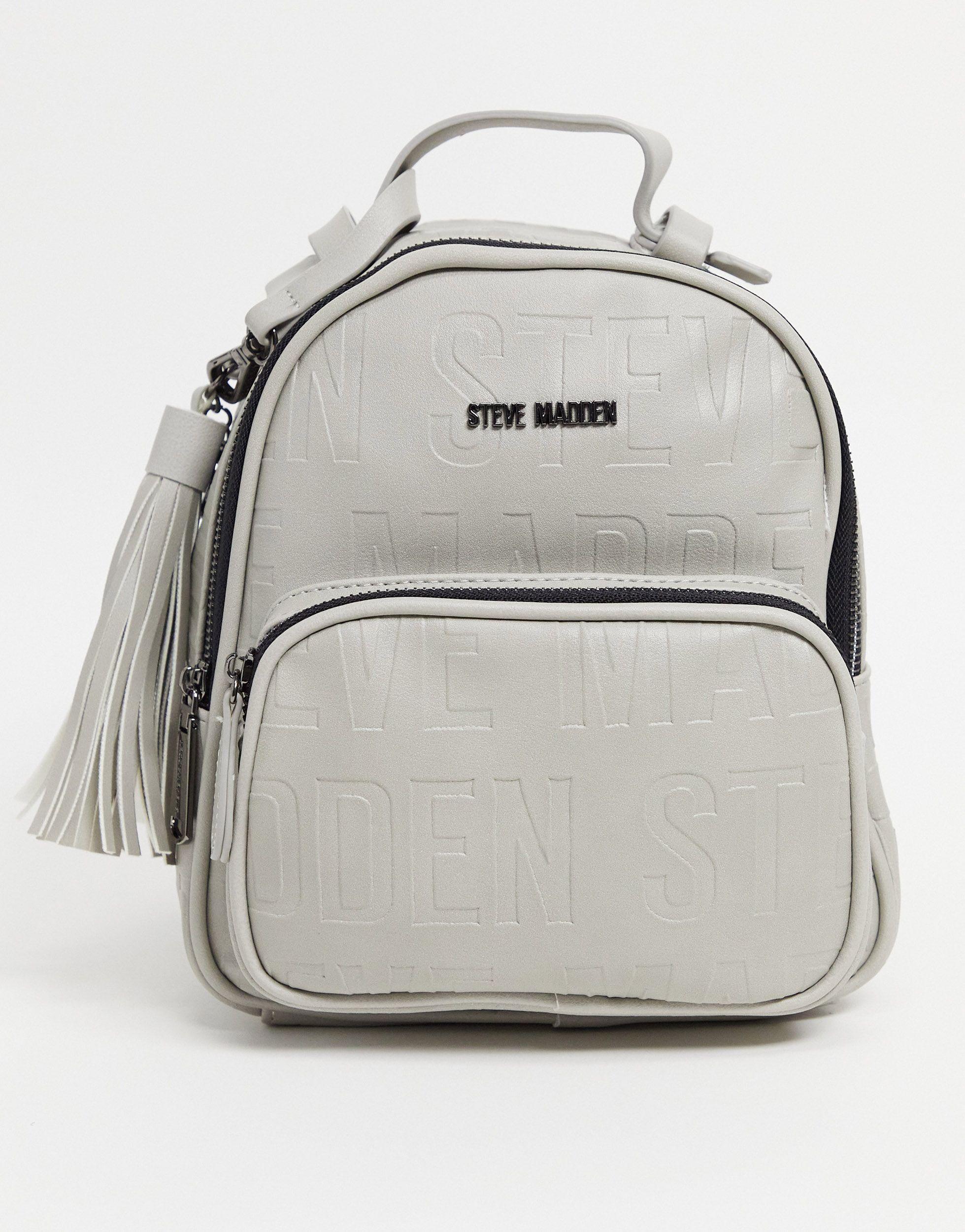 Mochila con logo en relieve Steve Madden de color Gris | Lyst