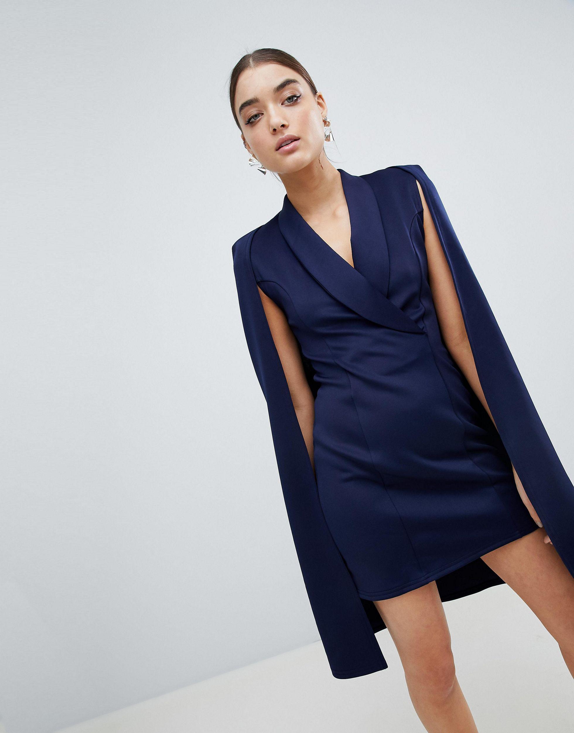 Club l - vestito a blazer a mantella di Club L London in Blu | Lyst