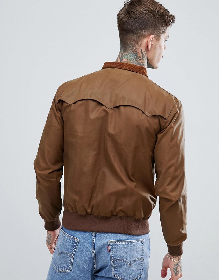 Fred Perry Reissues Made In England Waxed Harrington Jacket In Tobacco in  Tan (Brown) for Men - Lyst