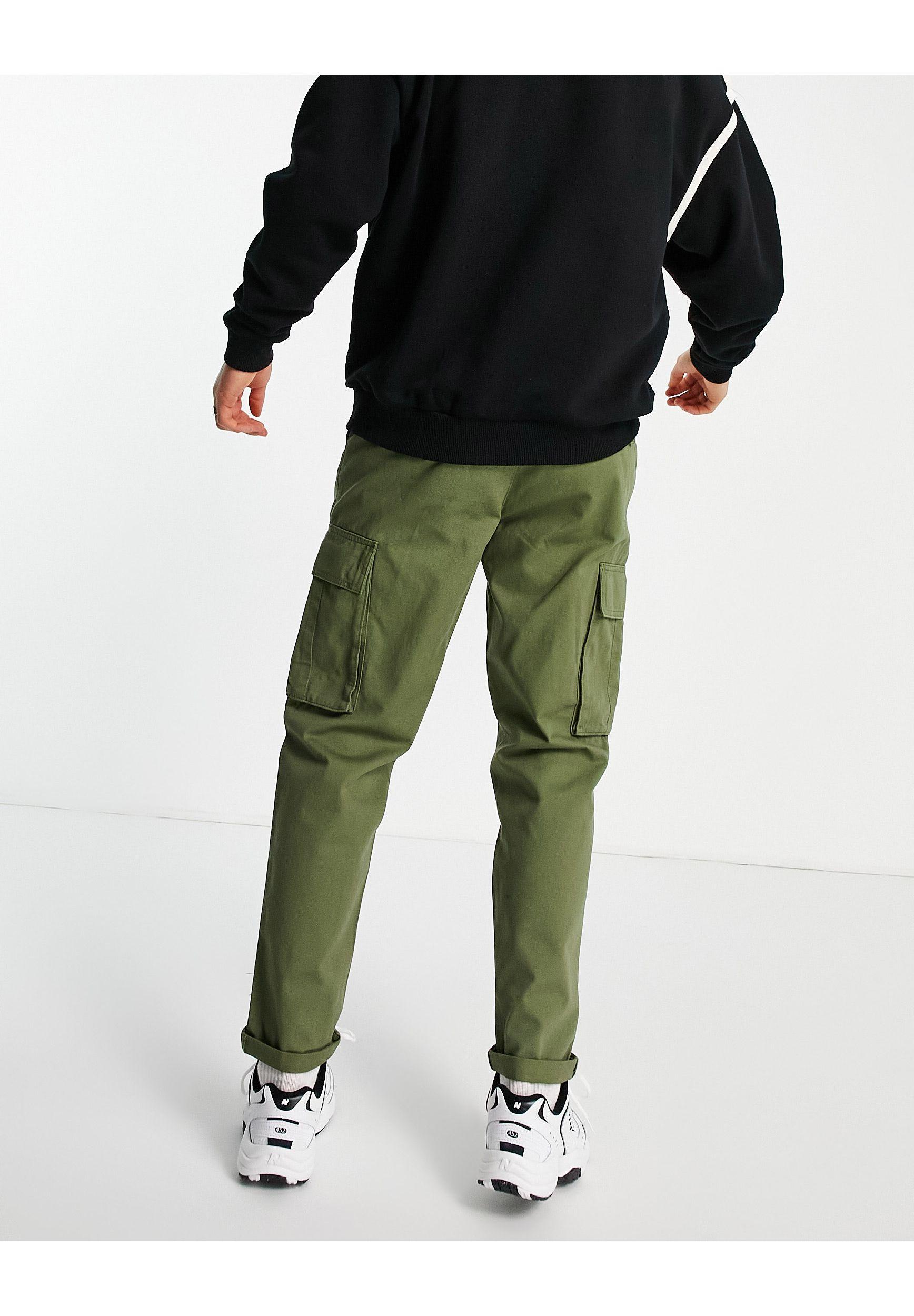 New Look Denim Cargo Trouser in Green 