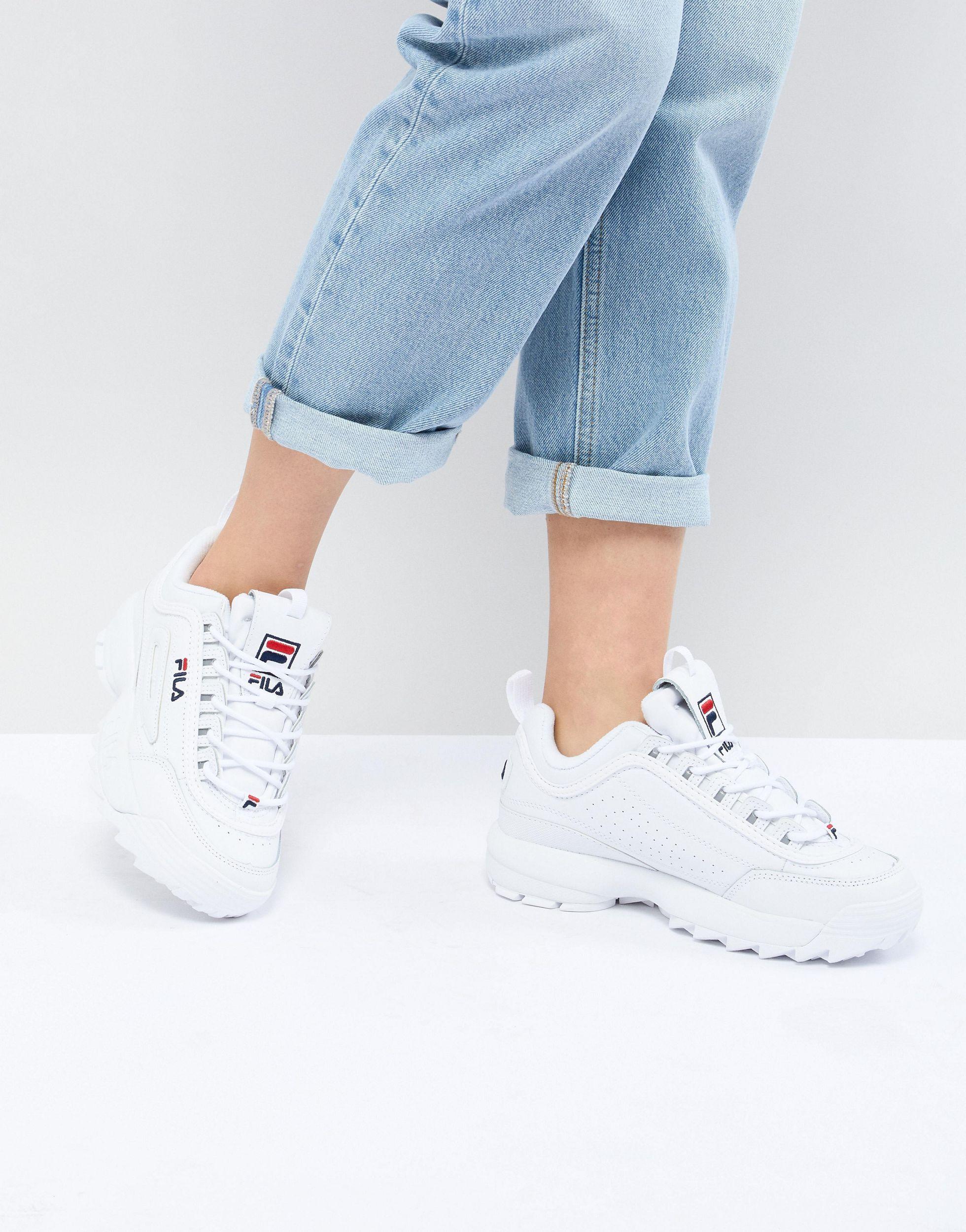 fila disruptor womens core white trainers