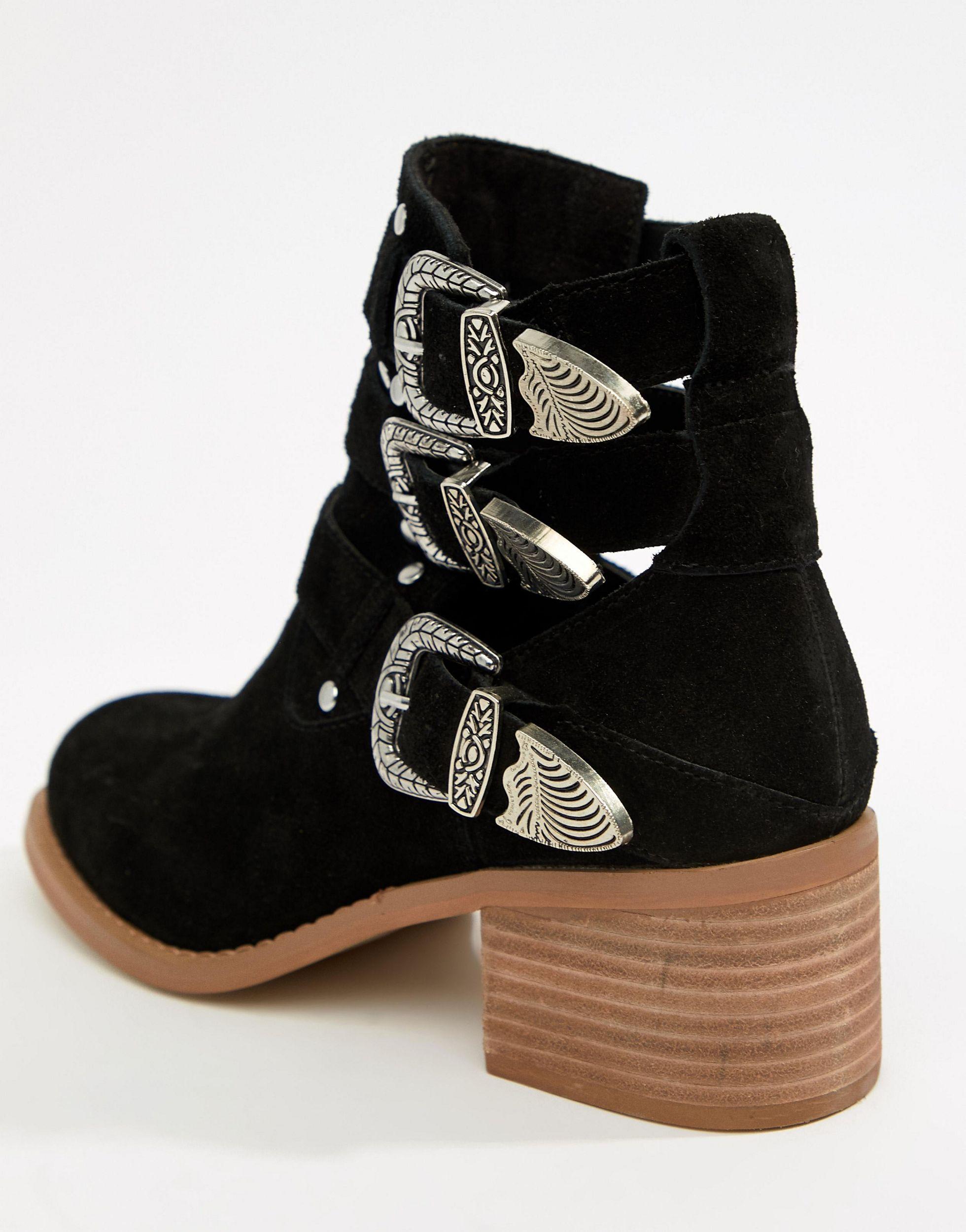 wide fit cut out ankle boots