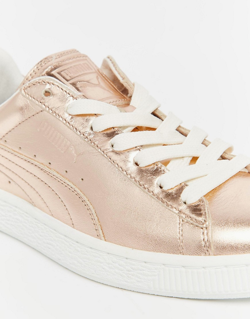 تقدم إعادة إنتاج الأطلسي puma basket sneakers in rose gold metallic -  myfurryfrend.com