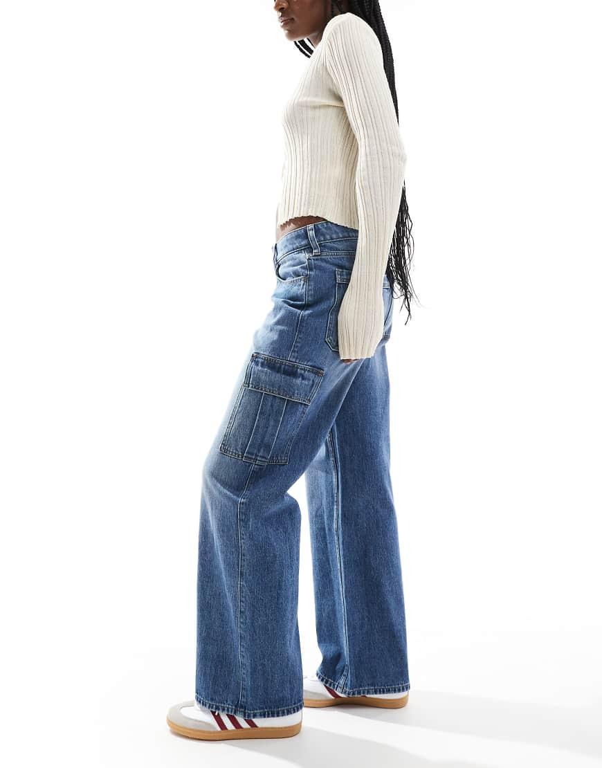 Jeans Cargo A Vita Bassa Lavaggio di Hollister in Blu | Lyst, image size:870x1110