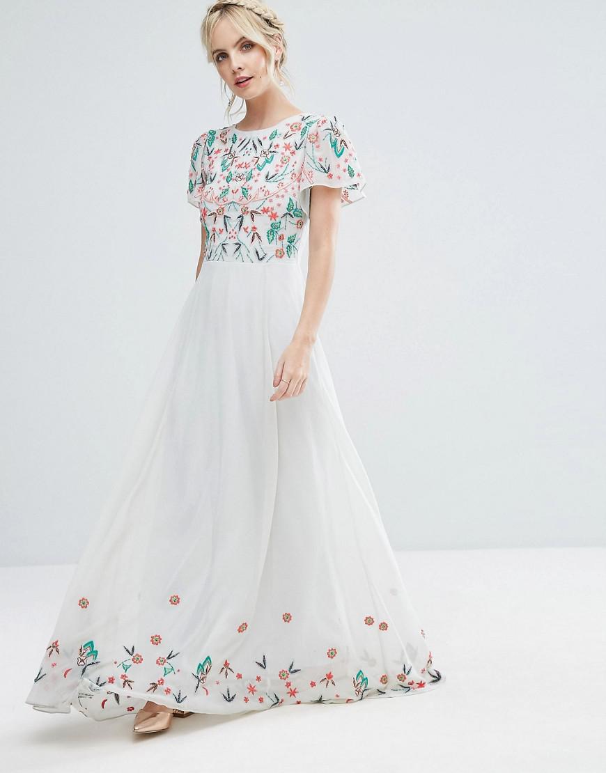 floral embellished maxi dress