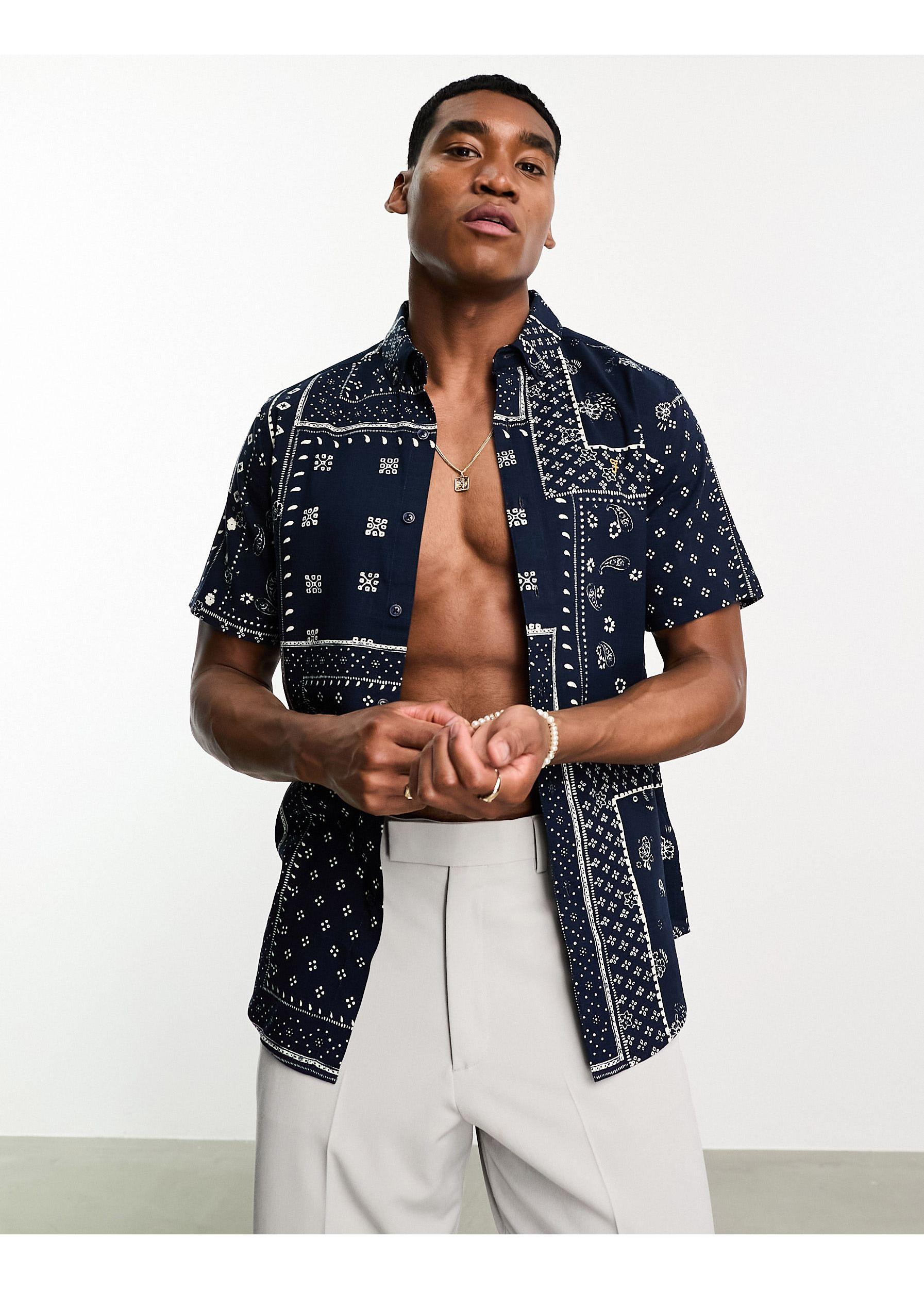 Marcus - camicia a maniche corte reale con stampa stile bandana da Uomo di  Farah in Blu | Lyst