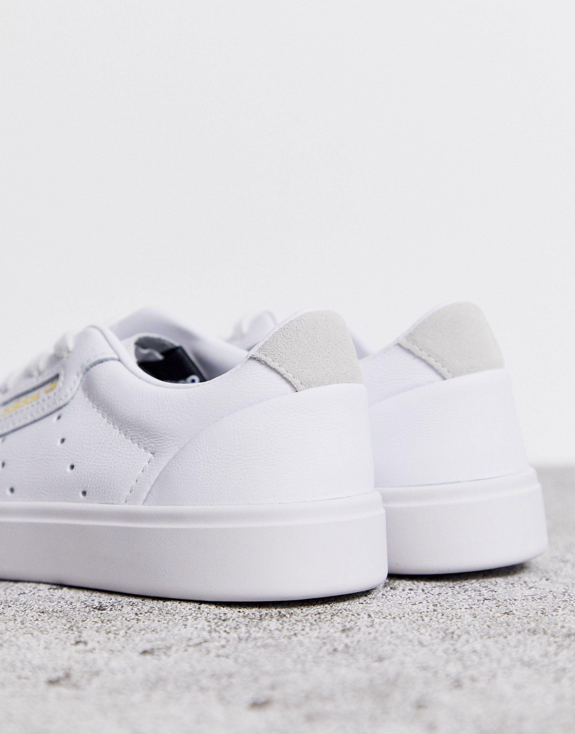adidas originals sleek trainers in white