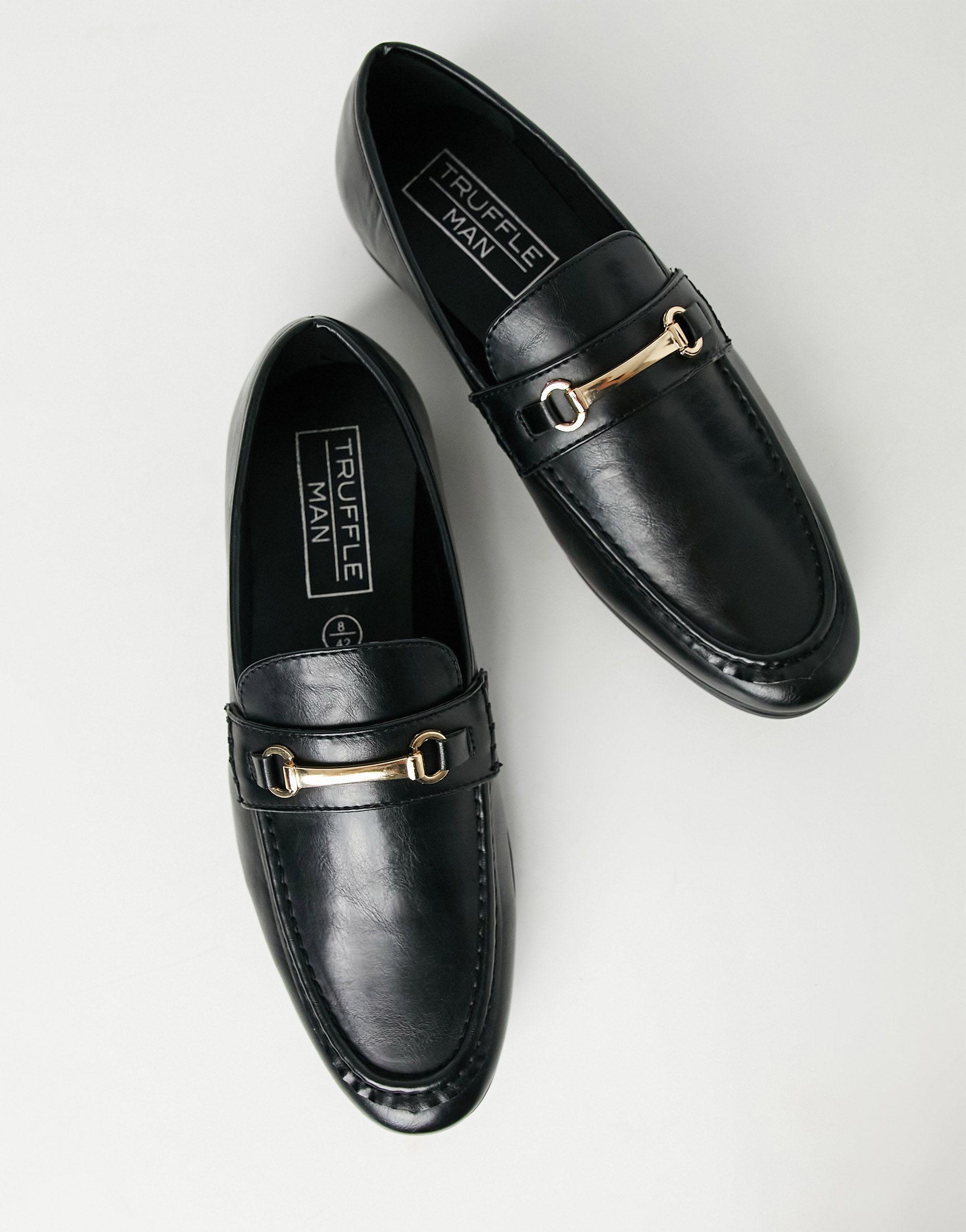 Truffle Collection Snaffle Trim Loafers in Black for Men - Lyst