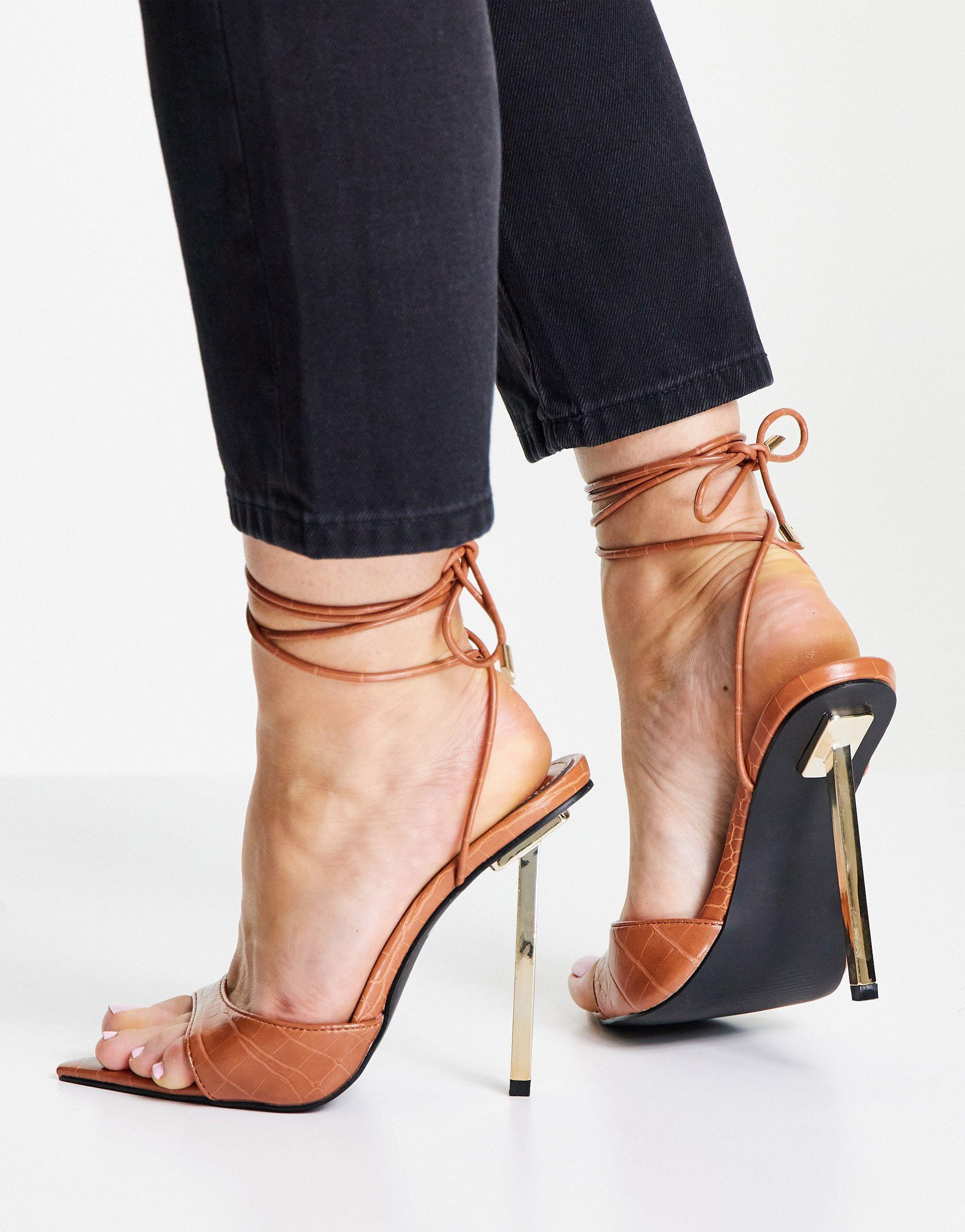 brown heels open toe