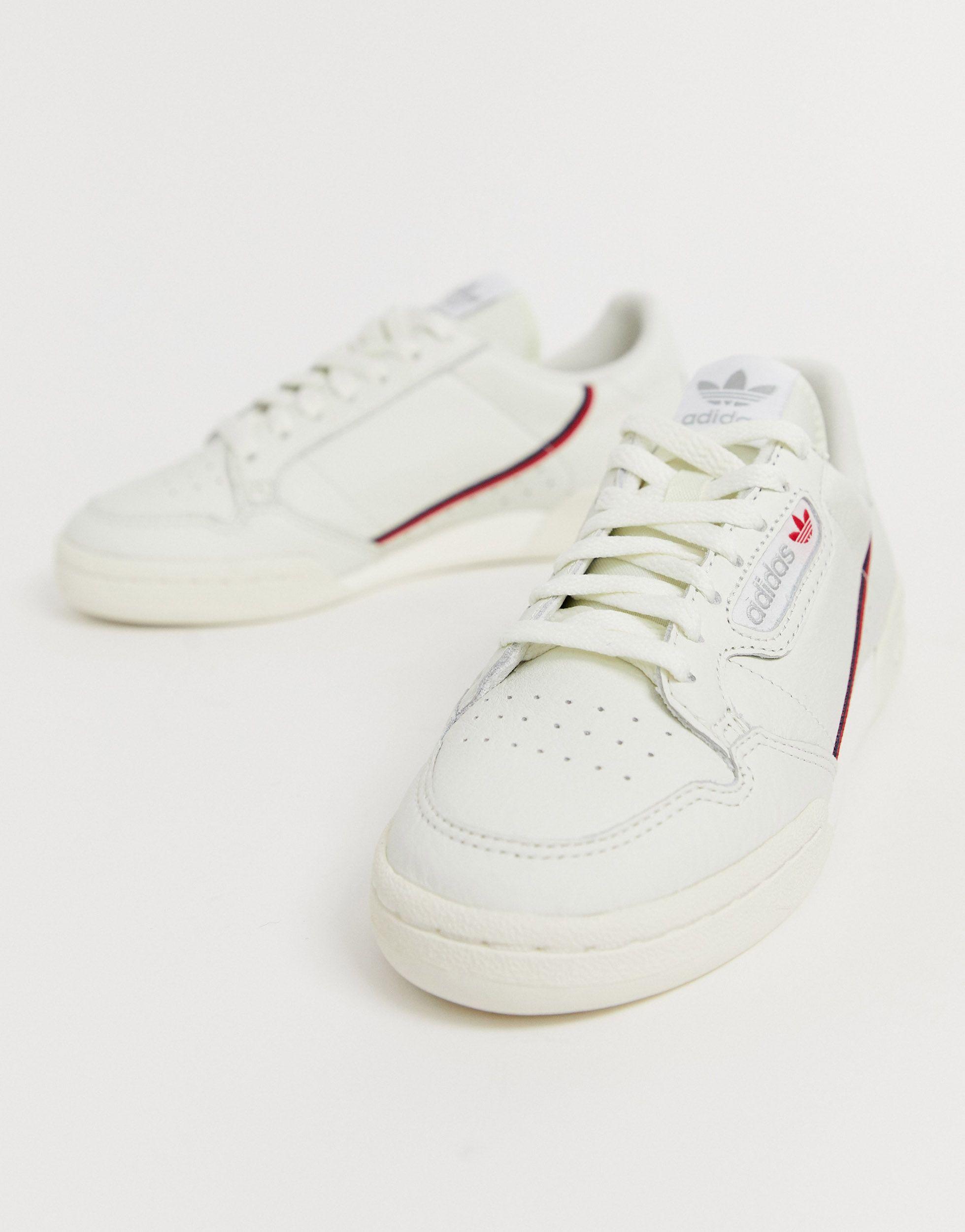 Continental - Sneakers anni '80 color bianco sporco e rossoadidas Originals  in Pelle di colore Bianco | Lyst