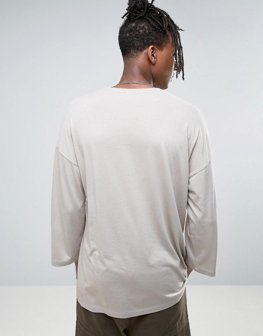ASOS Oversized Long Sleeve T-shirt With Wide Sleeve in Natural for Men |  Lyst Canada