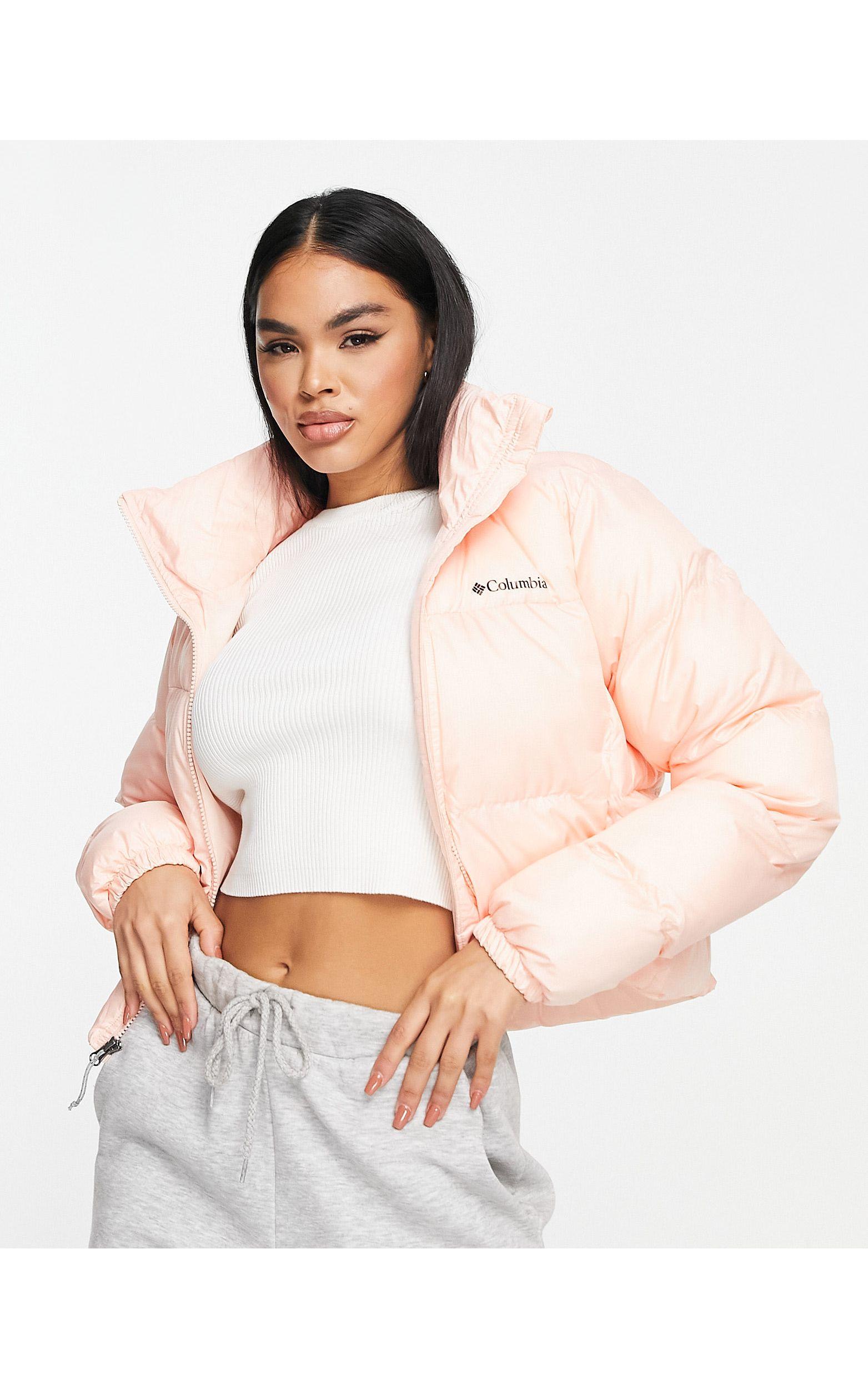 Columbia Puffect Cropped Puffer Jacket in White | Lyst