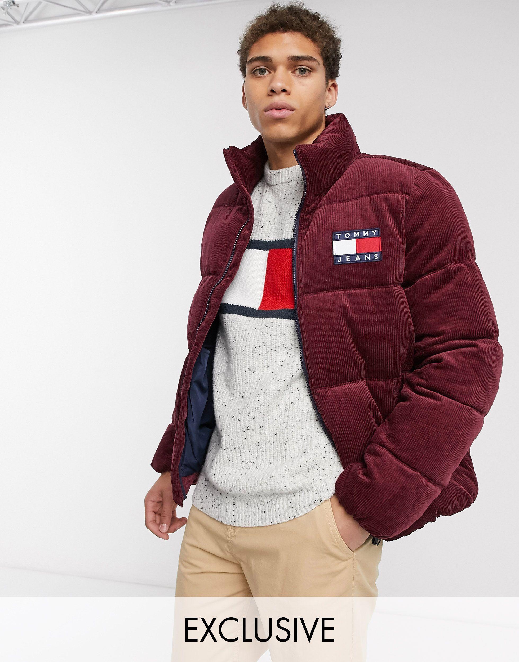 Tommy Hilfiger Denim Exclusive To Asos Cord Puffer Jacket in Burgundy (Red)  for Men | Lyst Australia