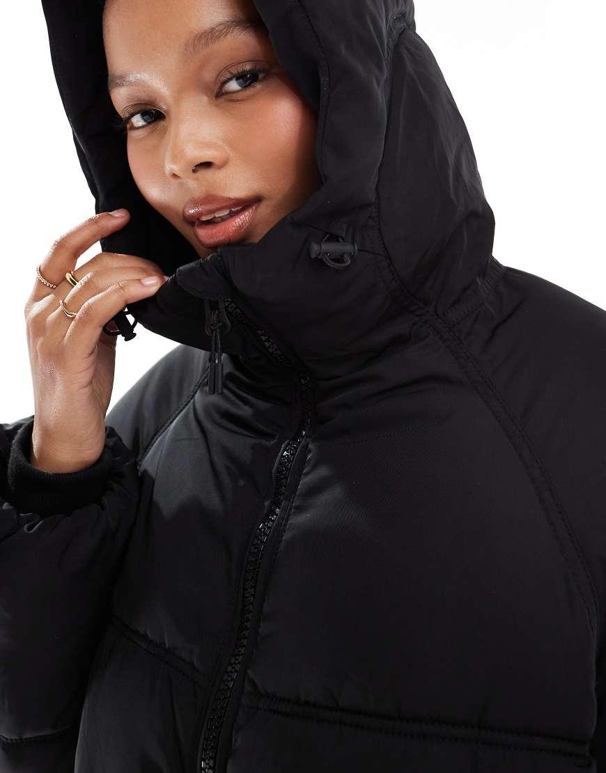 Pull&Bear Padded Puffer Jacket With Hood in Black Lyst UK