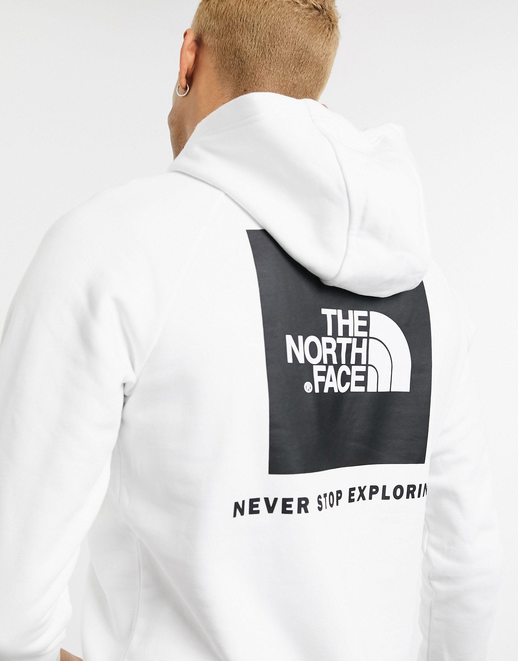 The North Face Raglan Red Box Hoodie in White for Men | Lyst