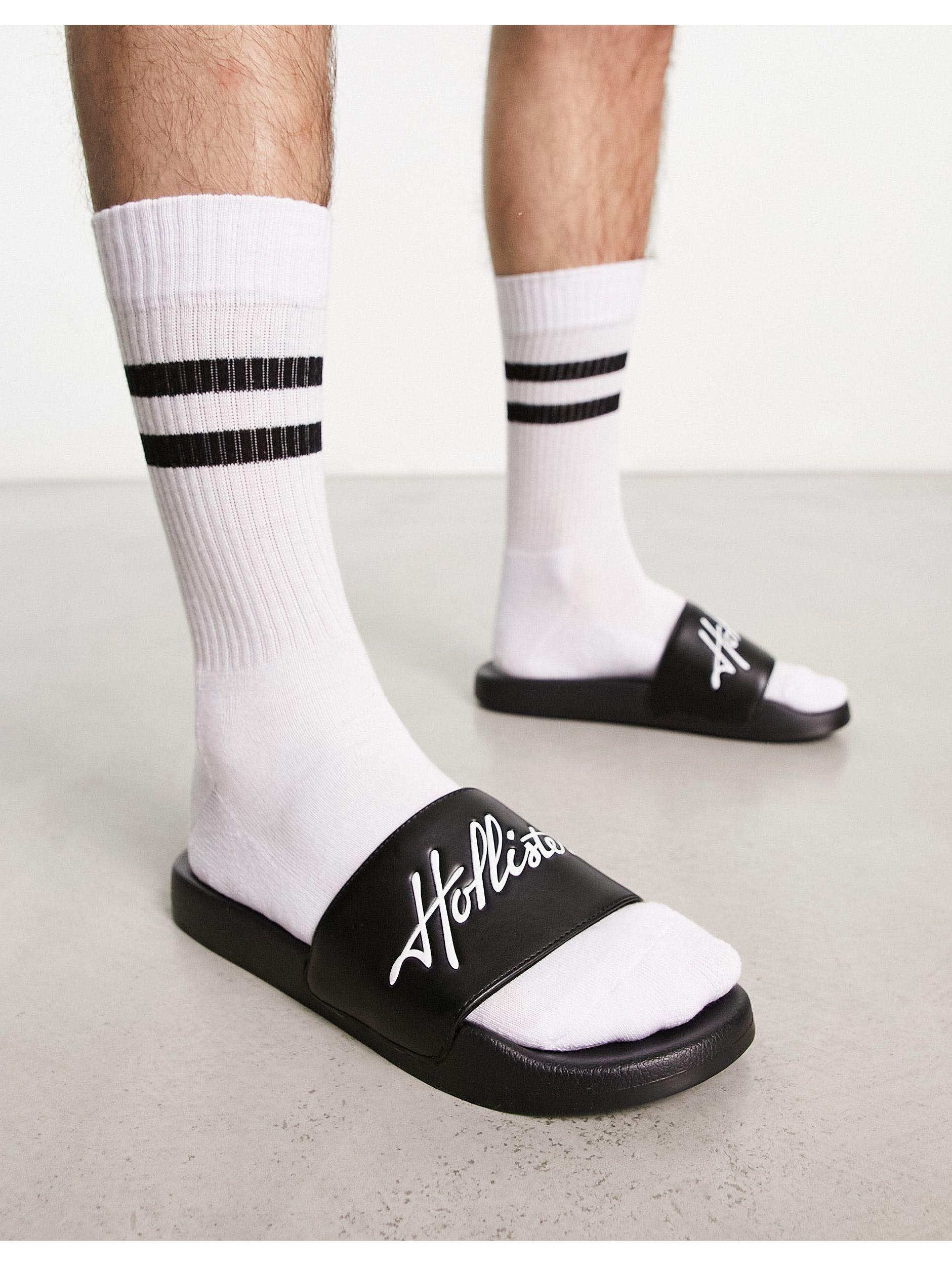 Sandalias negras con logo Hollister de hombre de color Blanco | Lyst