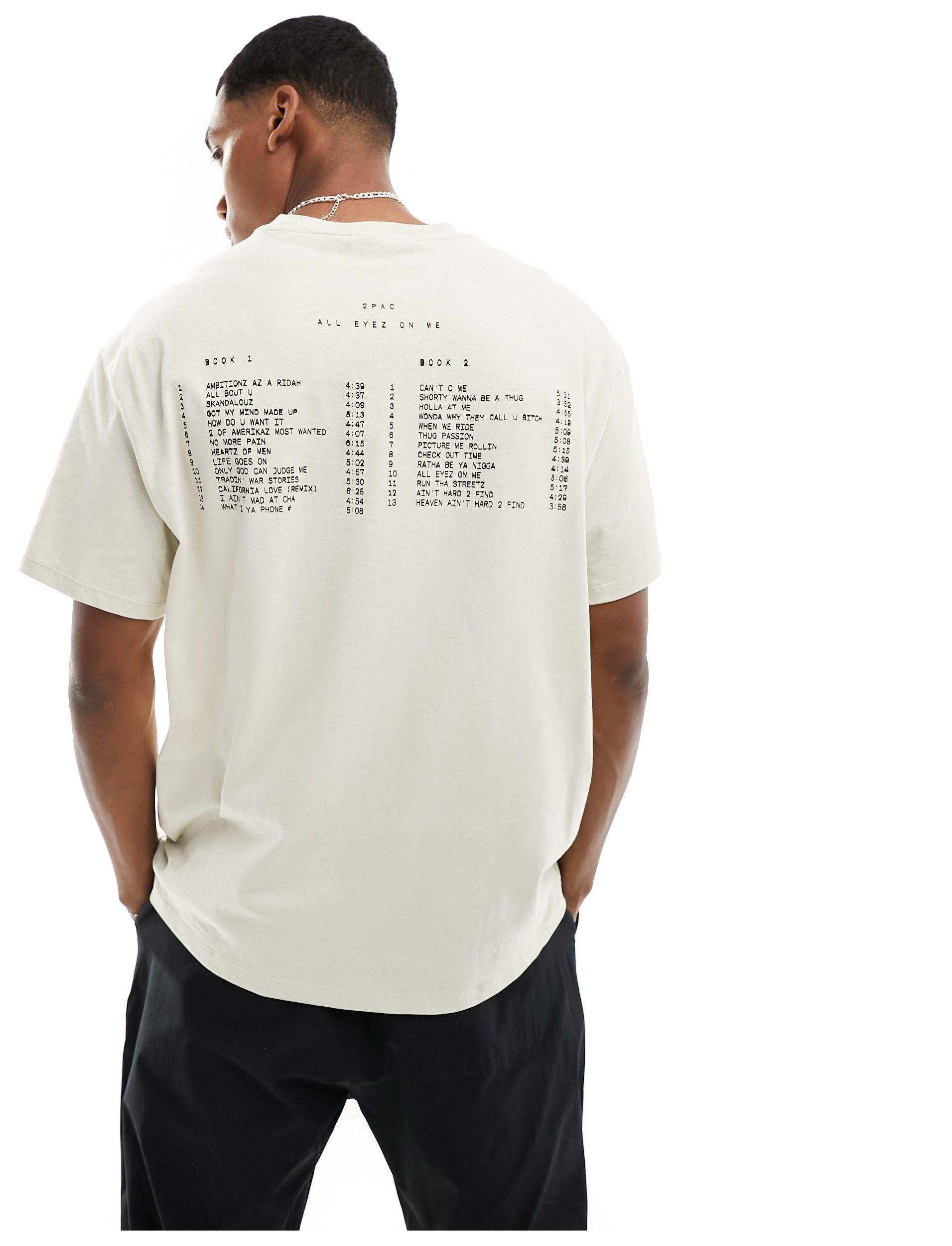 Bershka Tupac Printed T shirt in White for Men Lyst UK