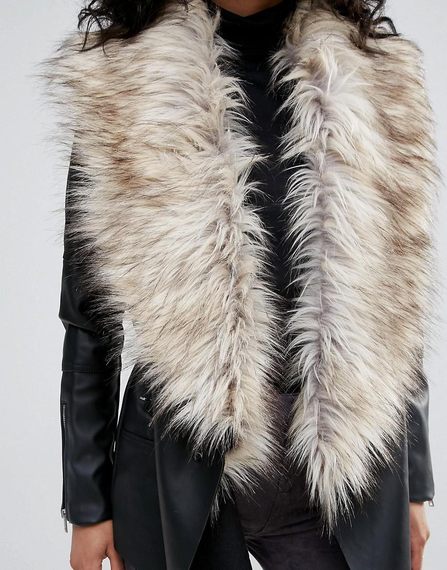 fur collar waterfall jacket