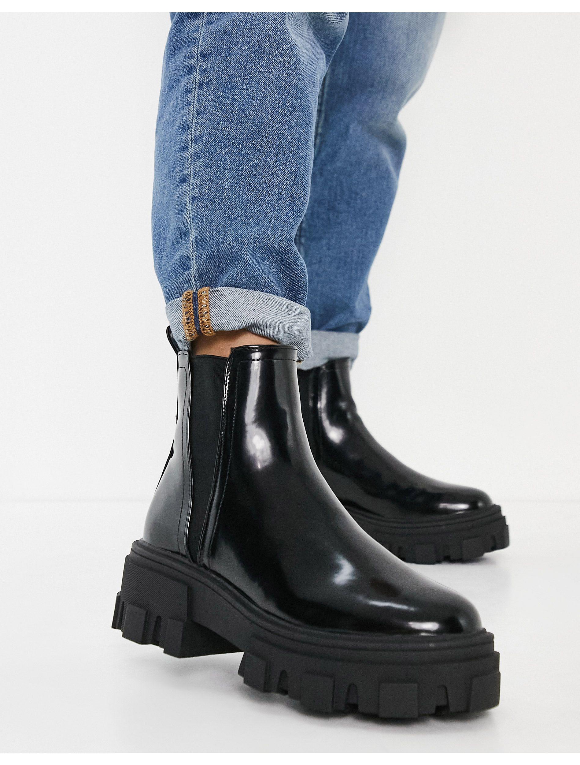 ASOS Addy Chunky Chelsea Boots in Black - Lyst