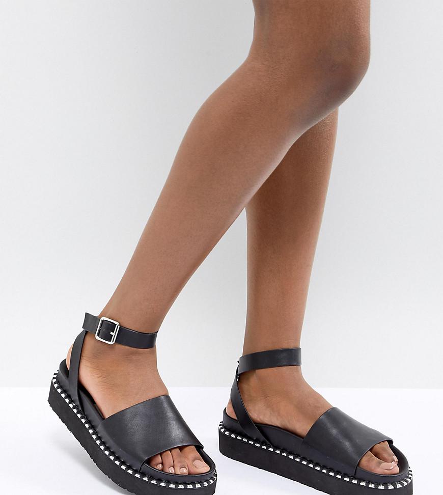 ASOS Denim Design Febe Chunky Studded Sandals in Black - Lyst