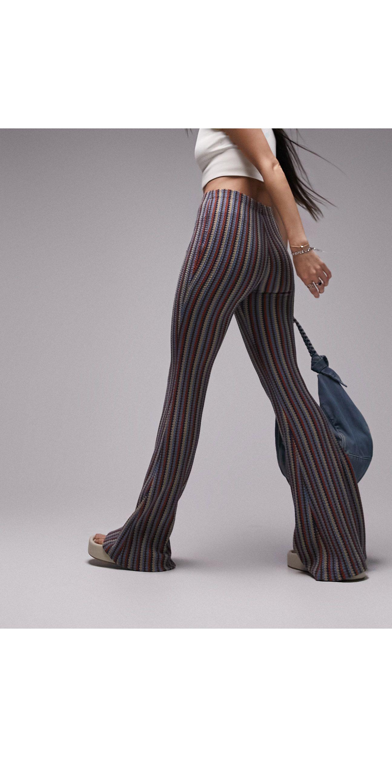 Topshop striped best sale flares