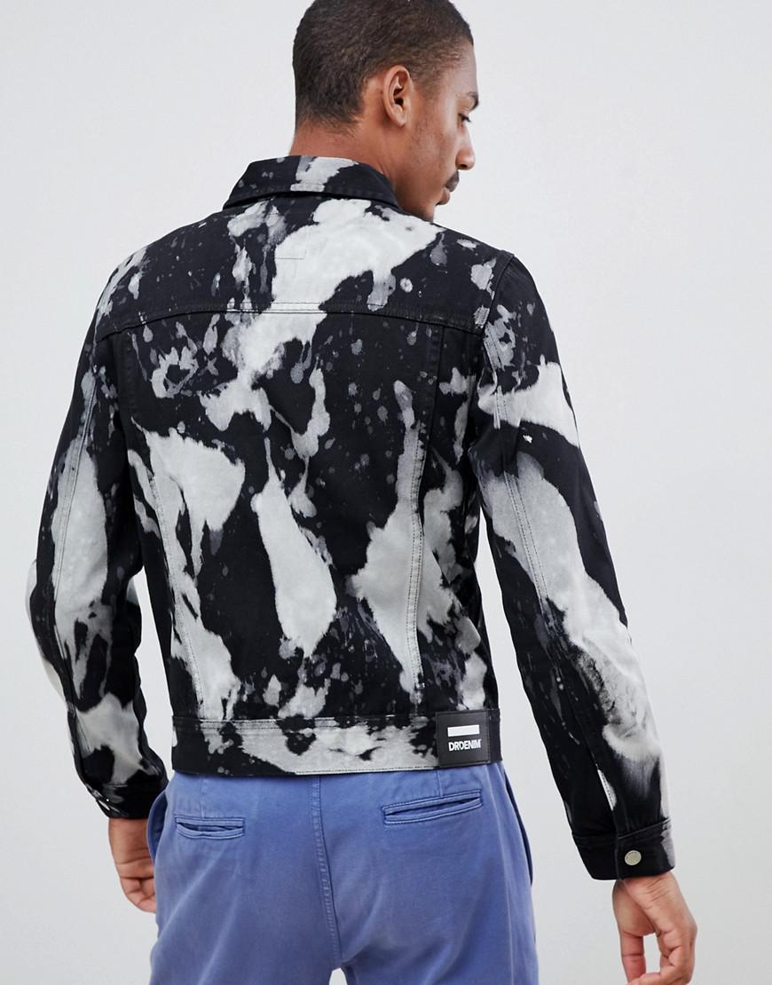 bleached black denim jacket