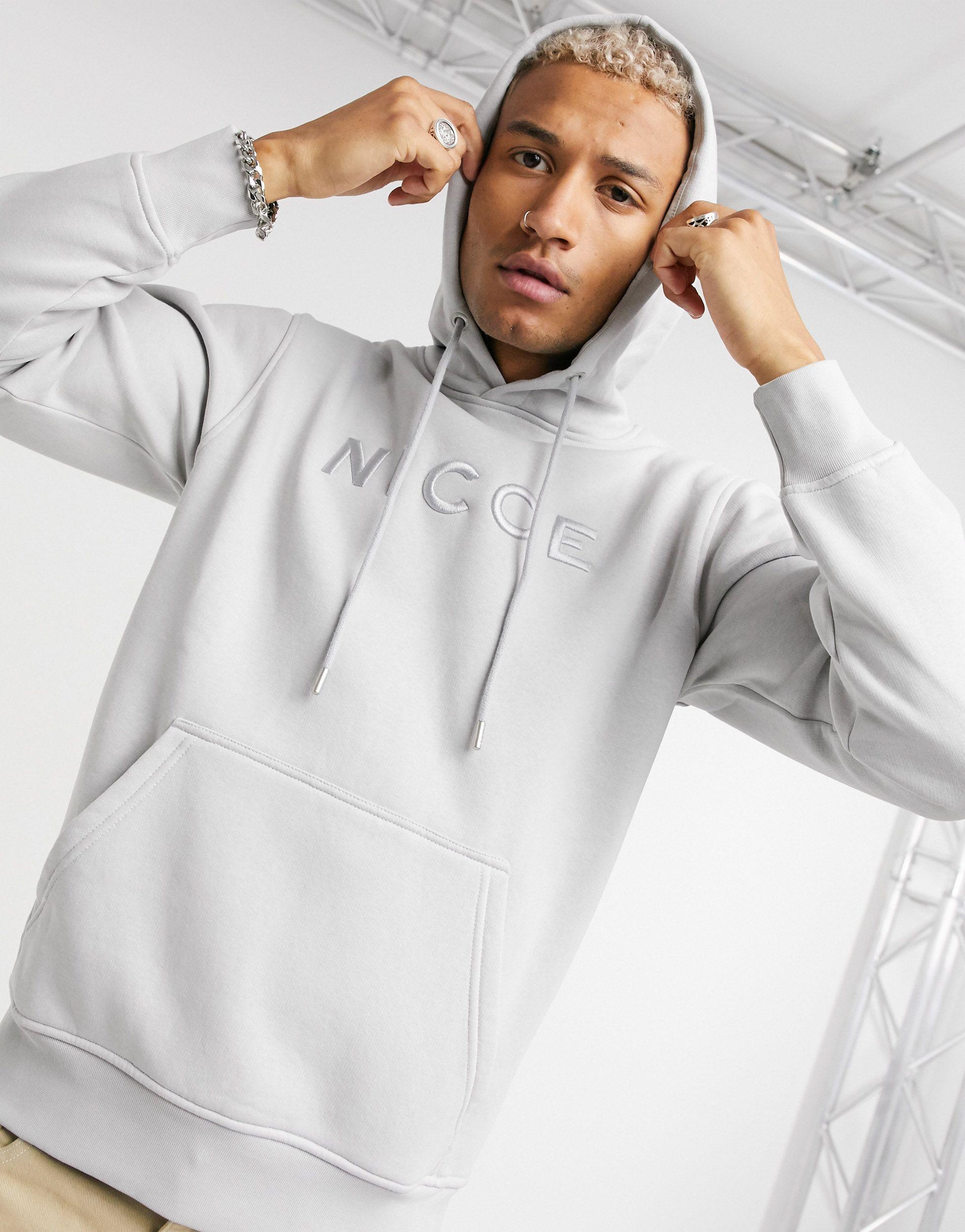 Nicce London Embroidered Logo Mercury Hoodie in Grey (Gray) for Men - Lyst