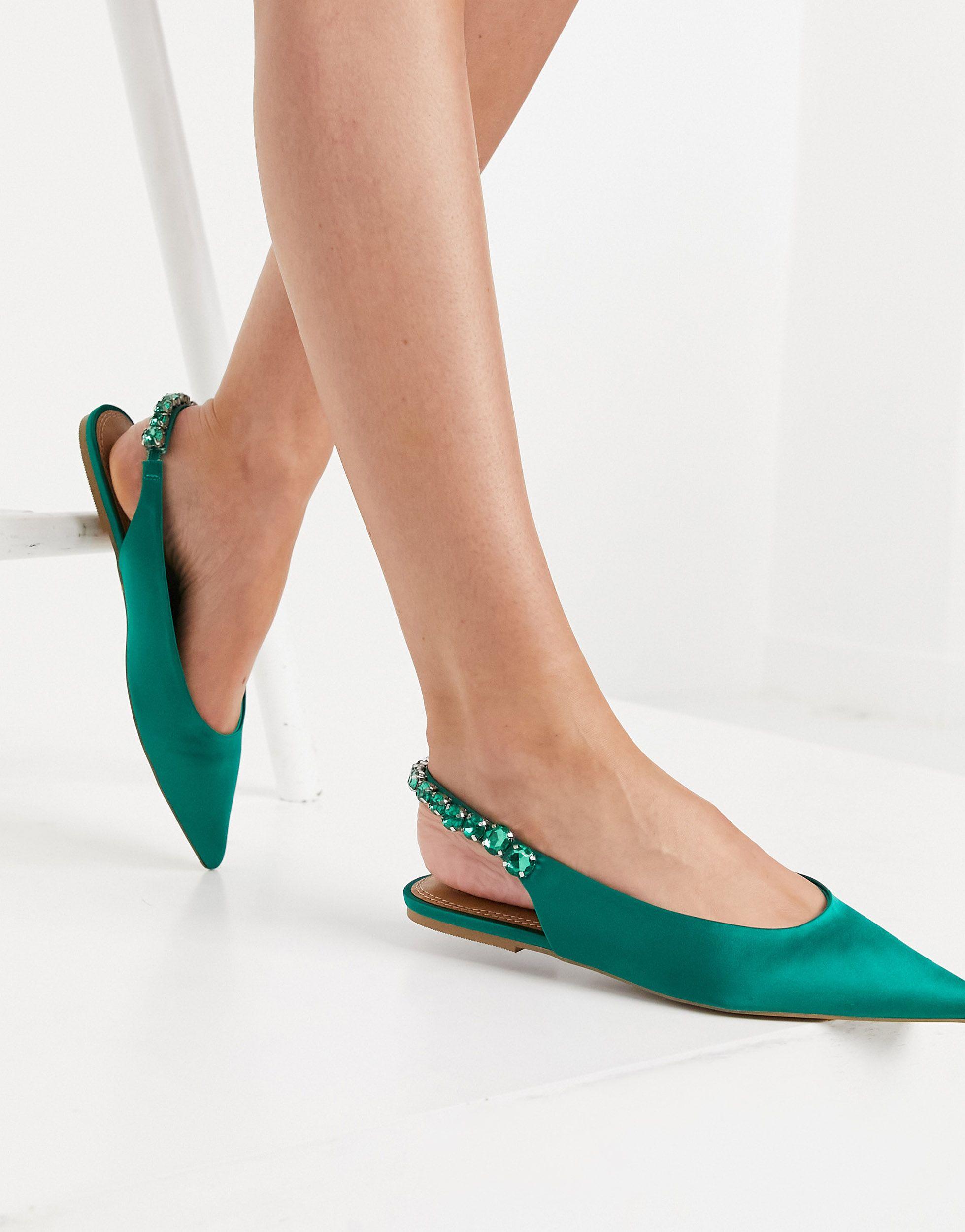 Lia - ballerine verdi con cinturino posteriore decorato di ASOS in Verde |  Lyst
