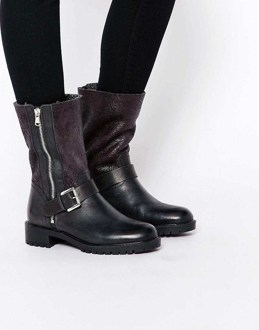raid adelina black chunky studded chelsea boots