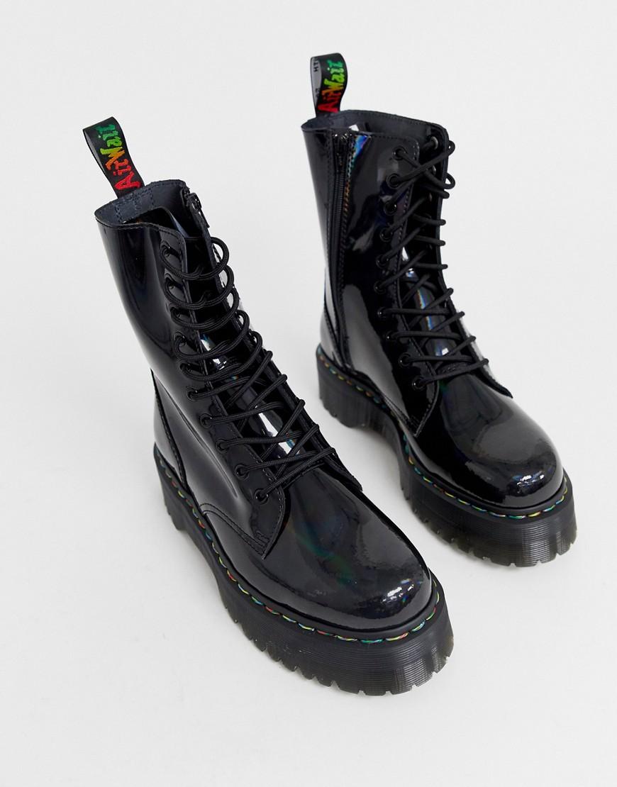 limiet Aan boord Mondwater Dr. Martens Jadon 10-eye Platform Boots In Black Rainbow for Men | Lyst