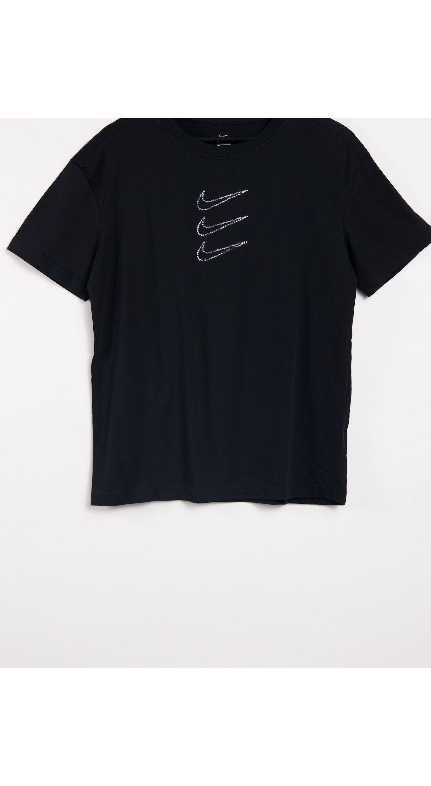 Nike Cotton Rhinestone Triple Swoosh T 