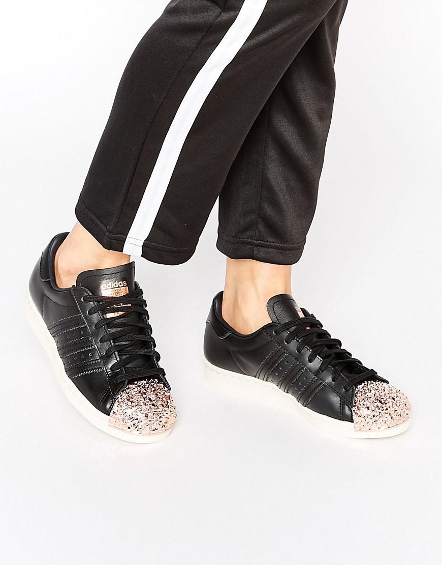 adidas Originals Leather Superstar Metal Toe Cap Sneakers in Black - Lyst
