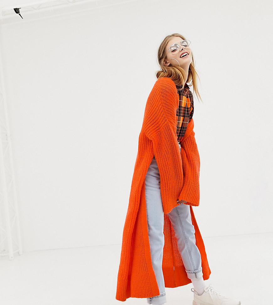 Collusion Maxi Cardigan in Orange