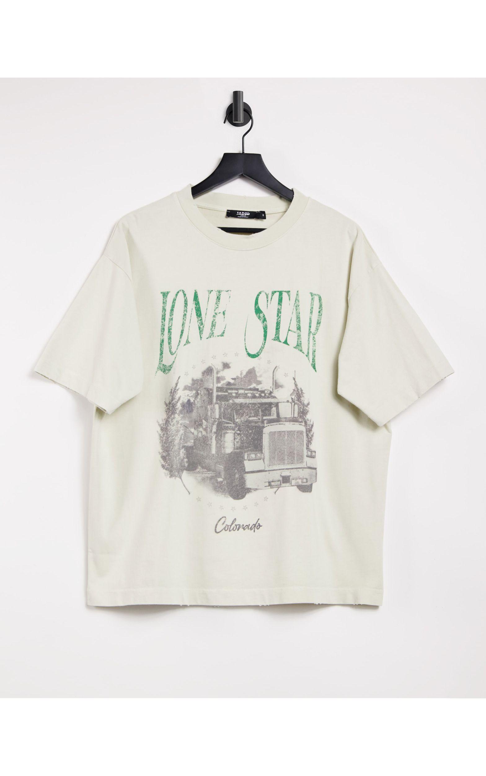 Jaded London – oversize-t-shirt mit lone star-print in Natur für Herren |  Lyst DE