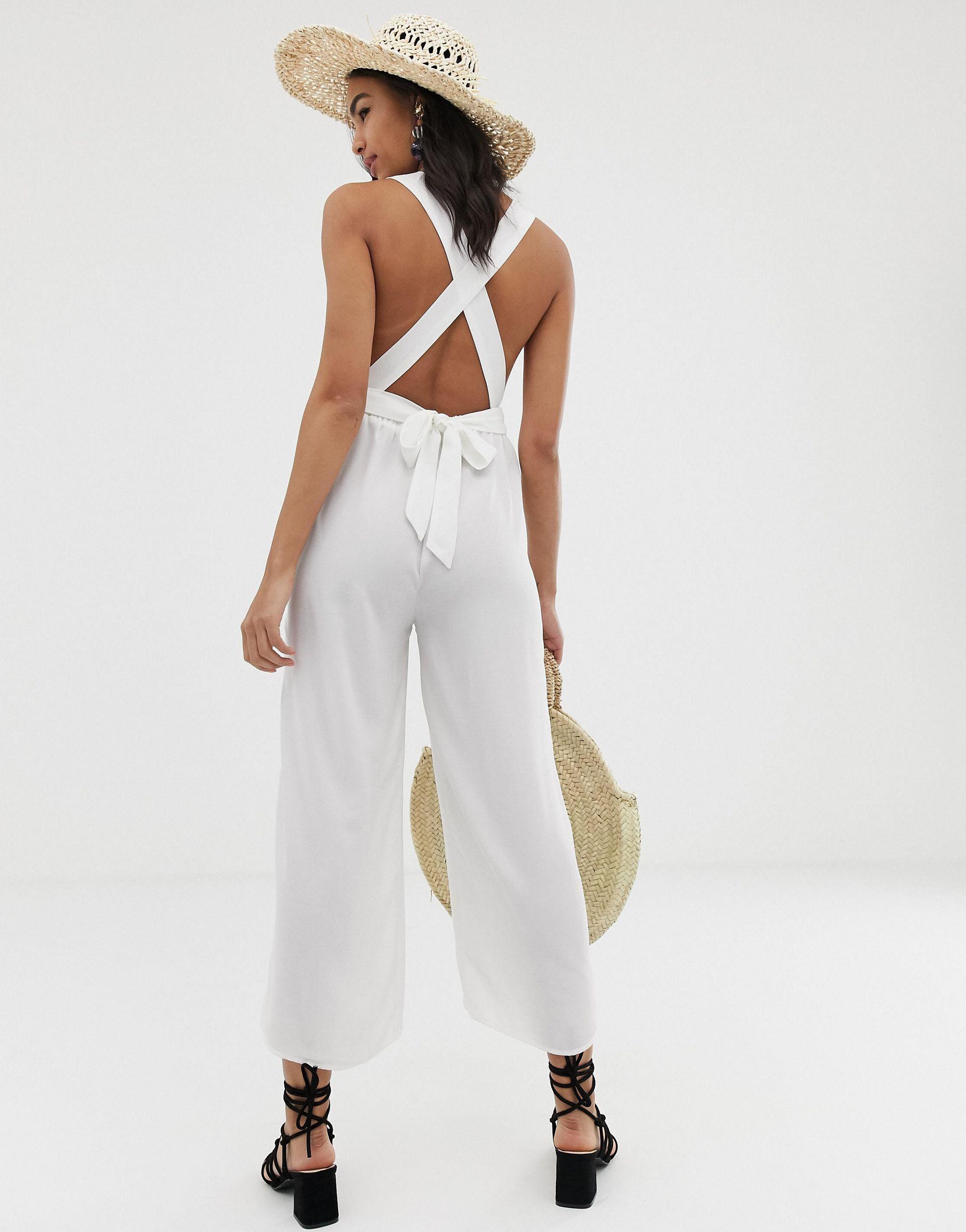 de eerste snelweg Snikken Fashion Union Fiesta White Beach Jumpsuit | Lyst