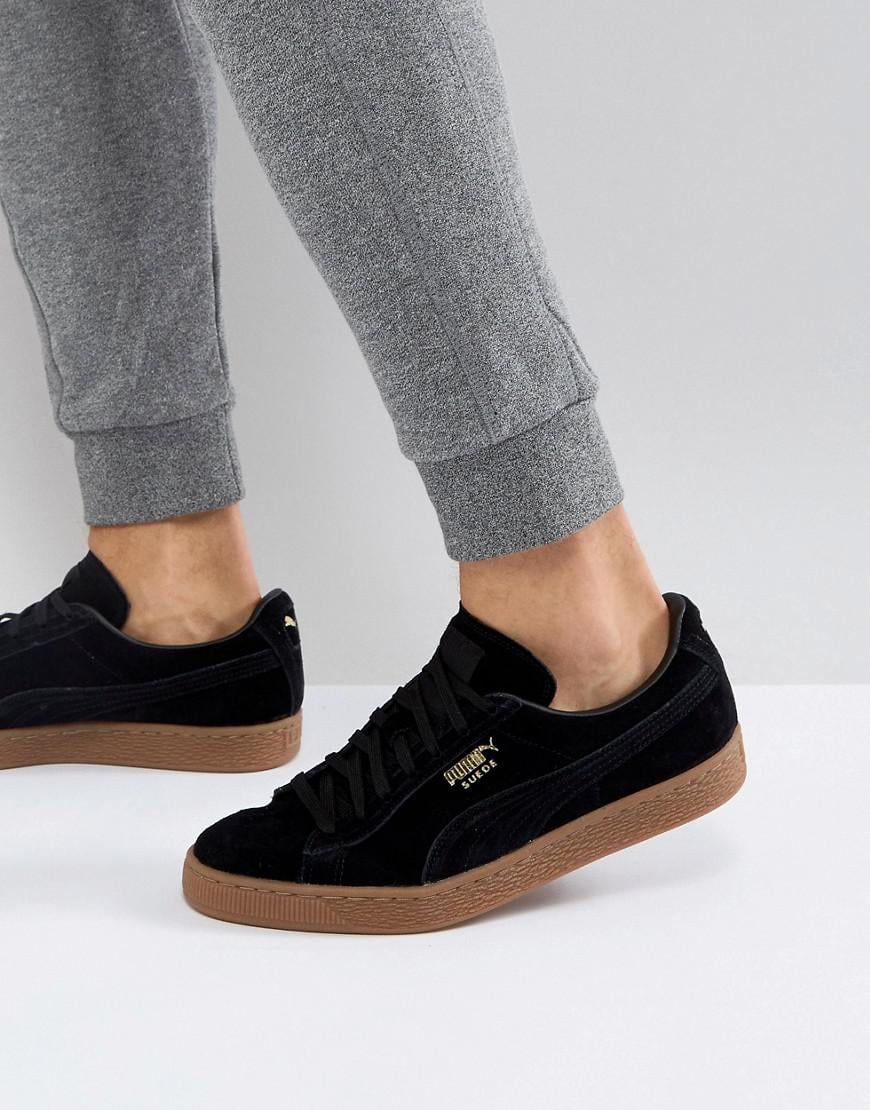 puma basket black gum