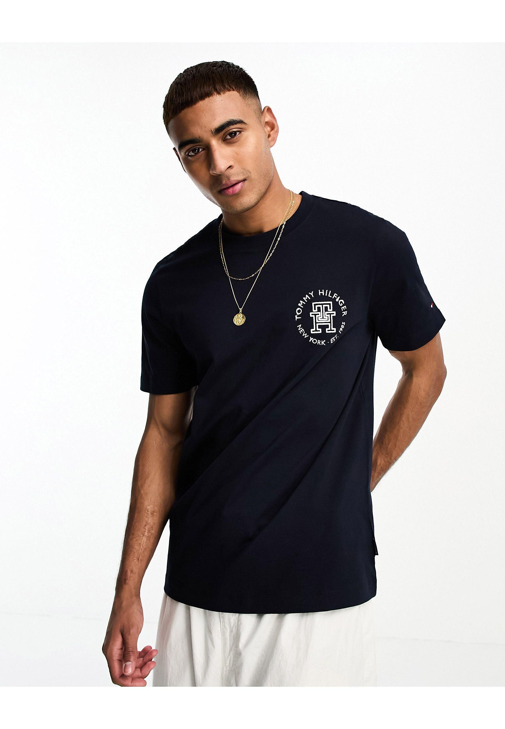 Tommy Hilfiger Monogram Ink T-shirt in Blue for Men | Lyst