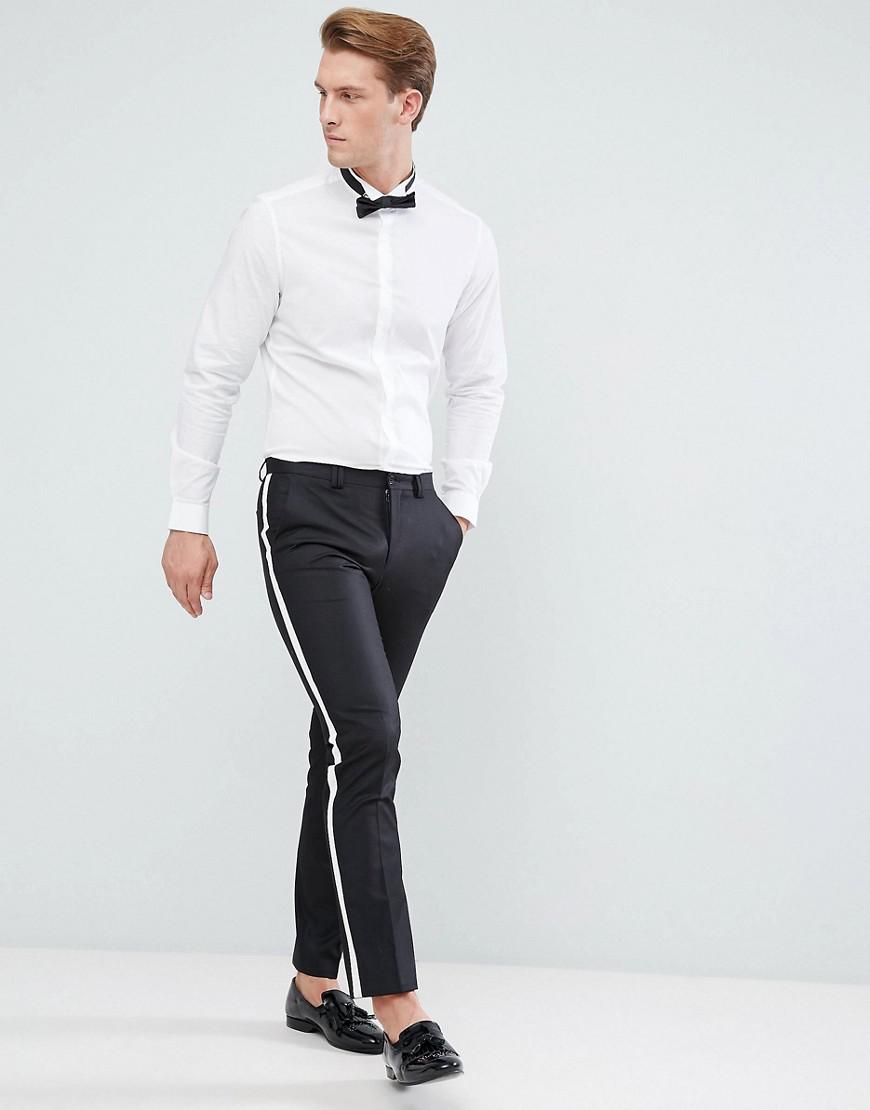 ASOS Slim Shirt With Wing Collar And Bow Tie Set Save in White for Men