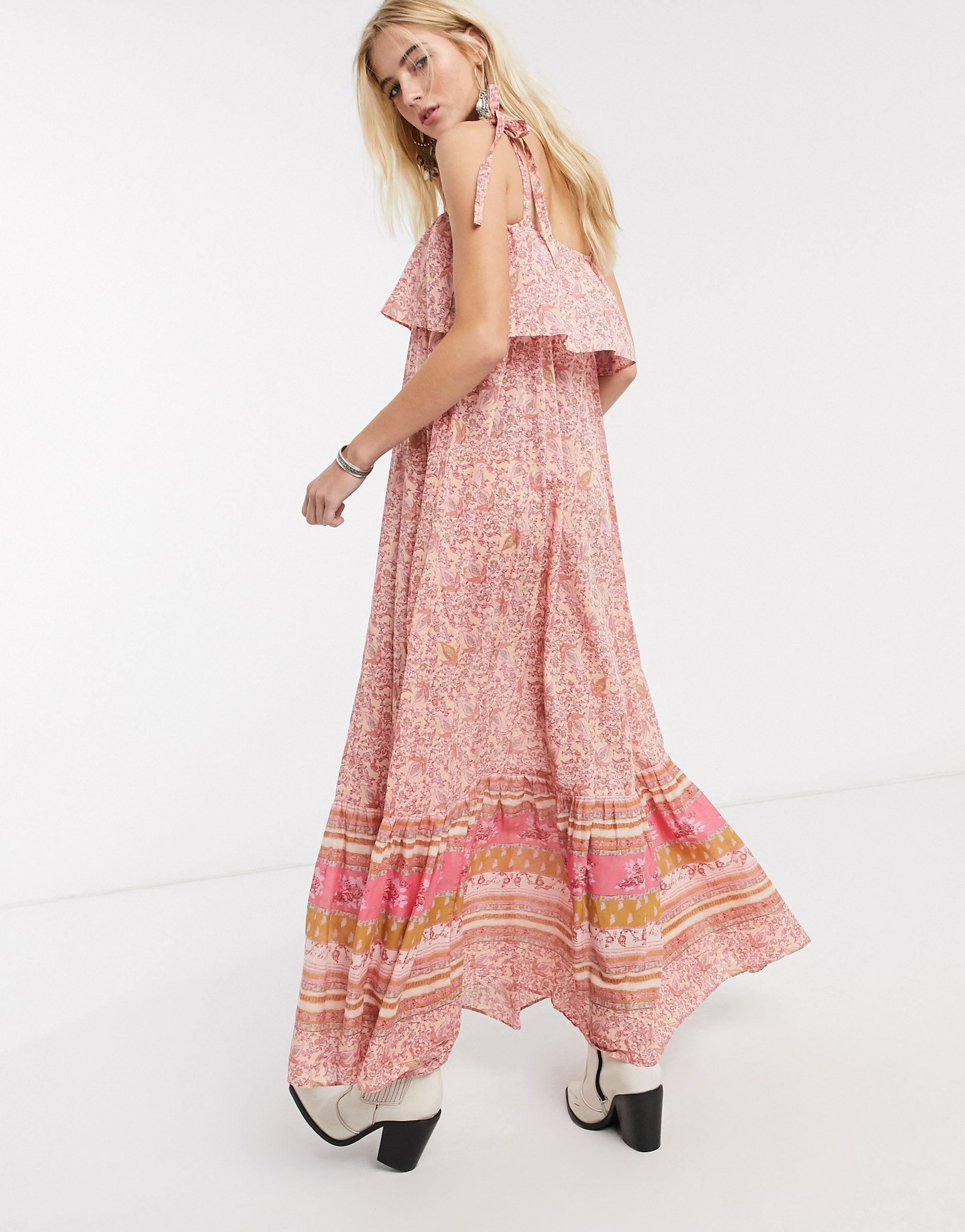 Free People Cotton Tangier Babydoll Maxi Dress in Pink Lyst