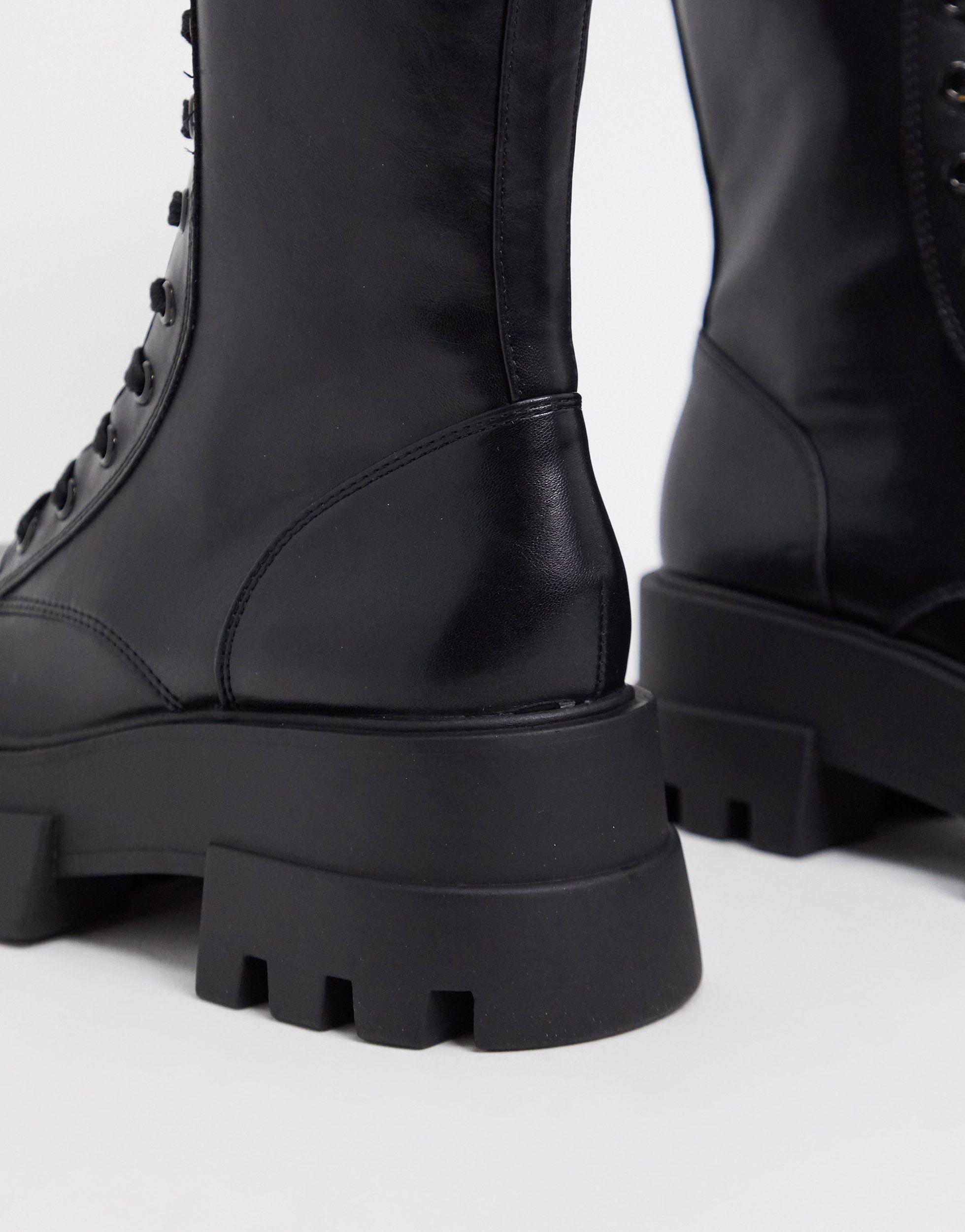 Bottes à lacets avec semelle crantée Pull&Bear en coloris Noir | Lyst