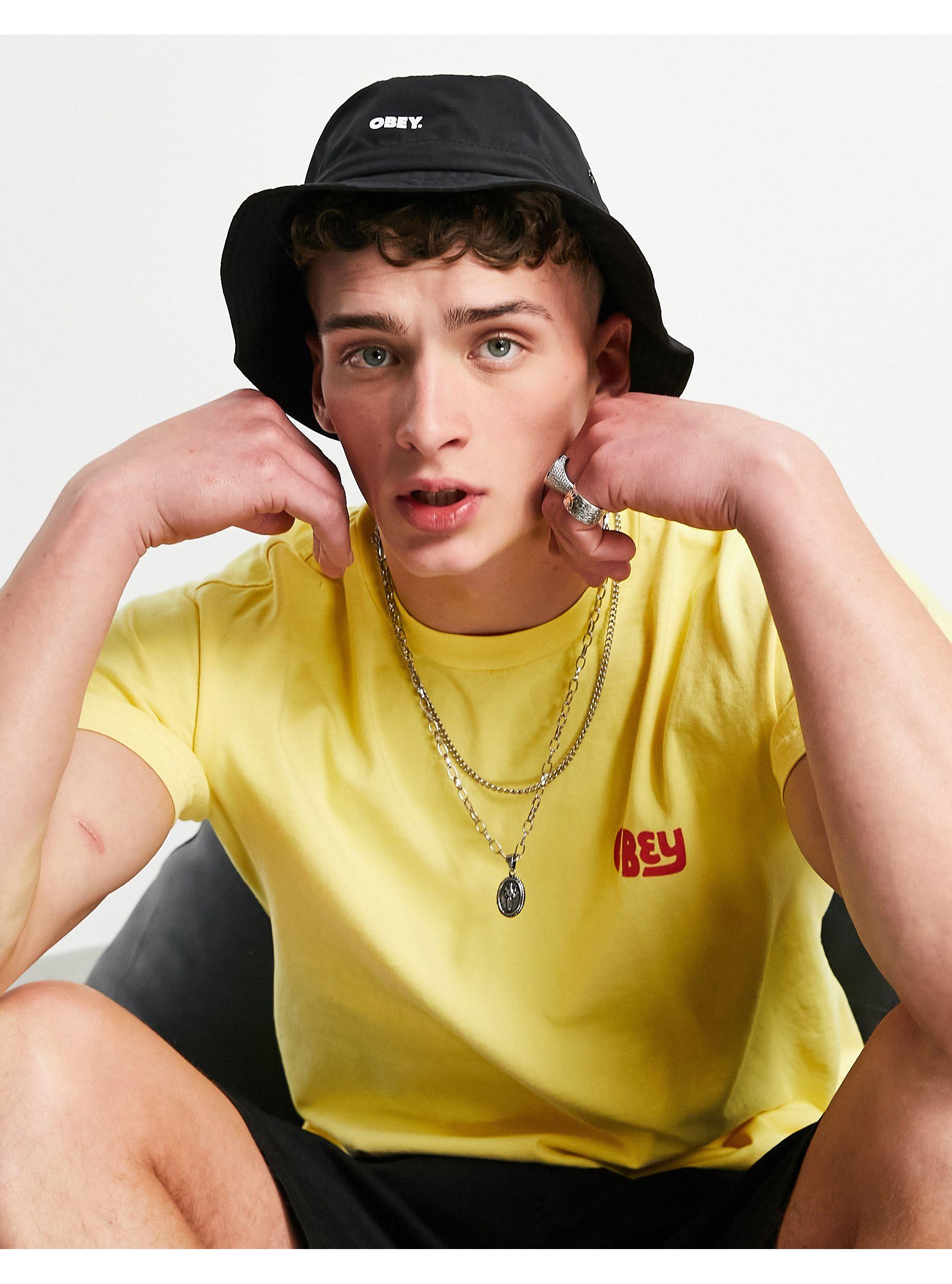 Obey Jazz Bucket Hat With Drawstring in 