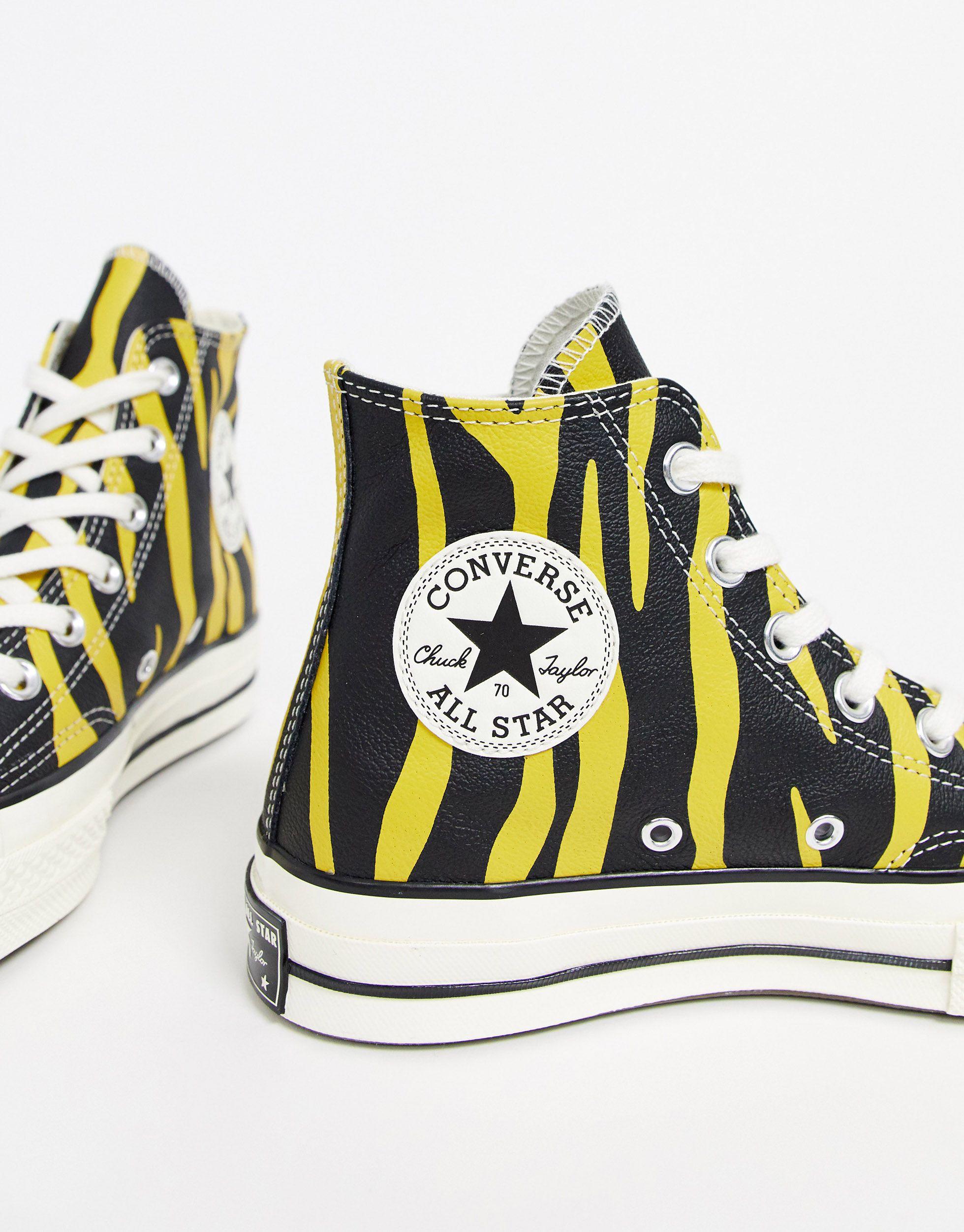 Converse Chuck 70 Hi Yellow Zebra Print Sneakers | Lyst