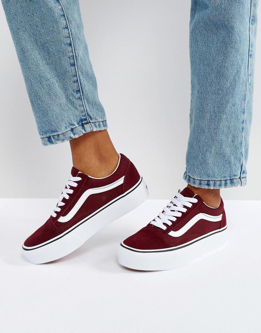 burgundy vans trainers