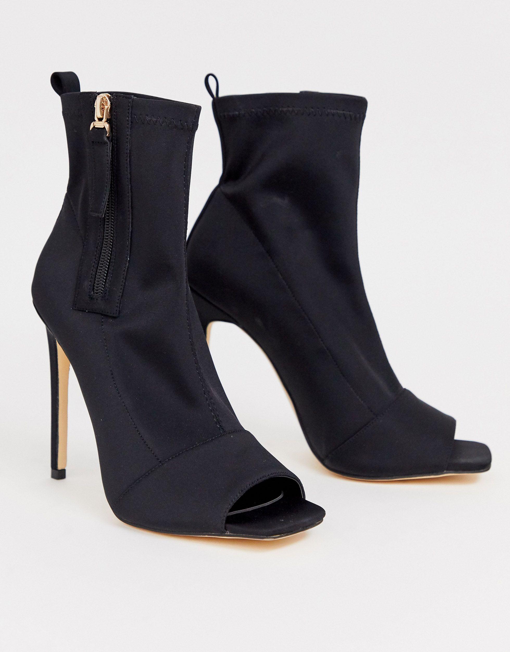 Sloane Wide Fit Black Thigh High Stiletto Boots | SIMMI London